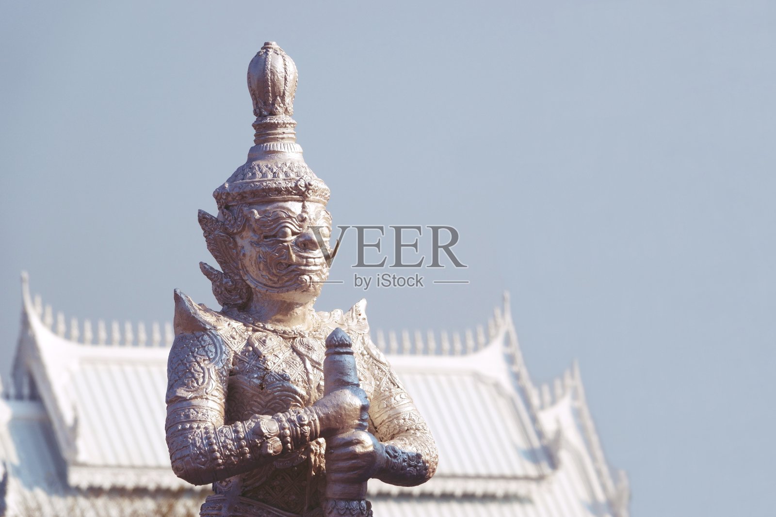 泰国chachengseo - 2019年2月3日:精细复杂的巨型恶魔守护雕像照片摄影图片