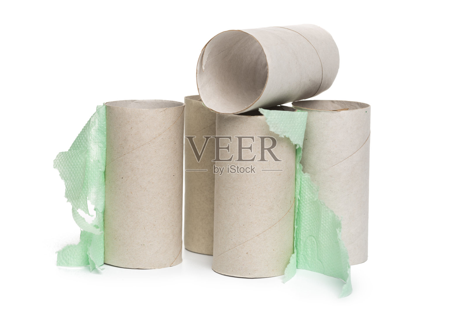 白色背景上的空厕纸照片摄影图片