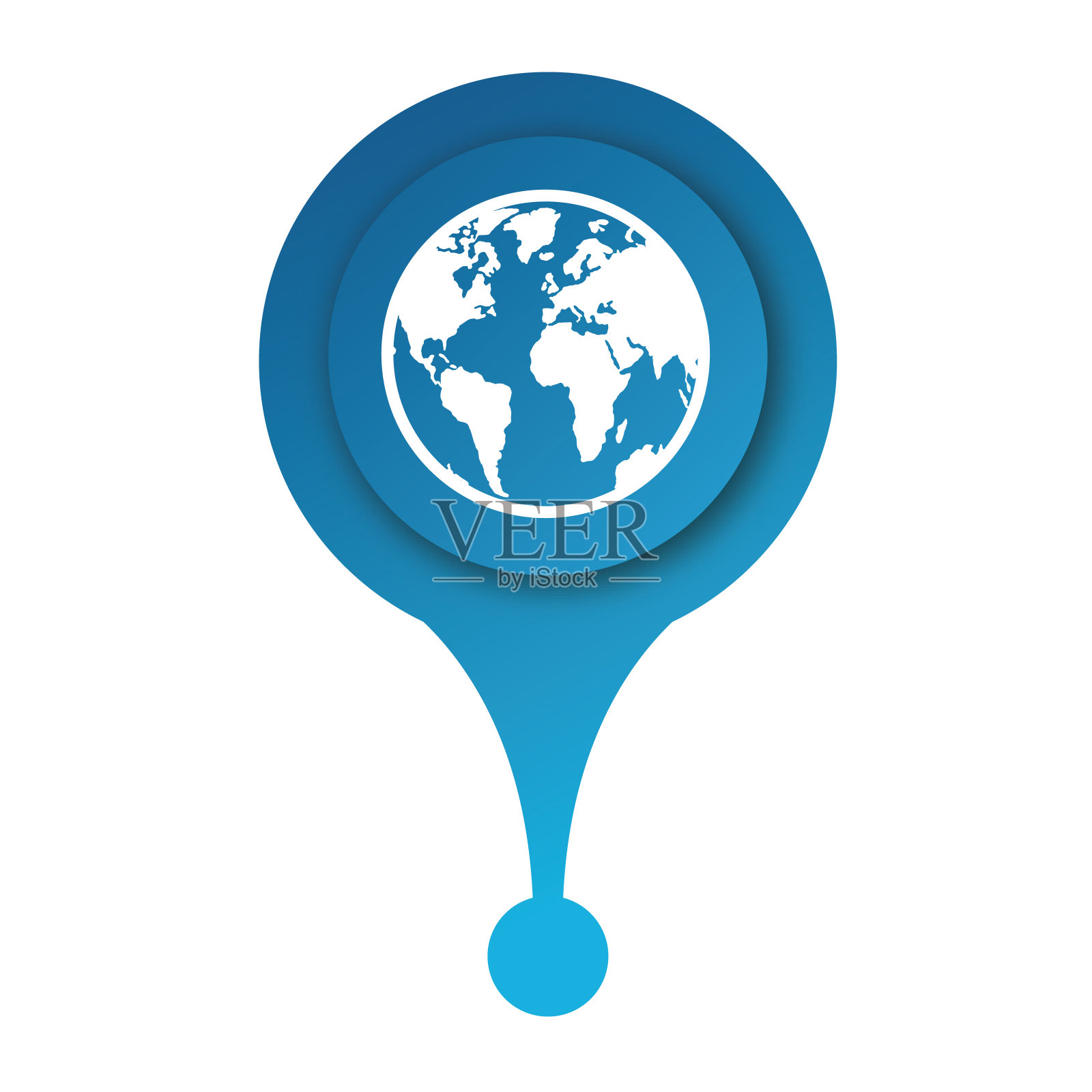 地图的世界与导航指针。矢量图插画图片素材