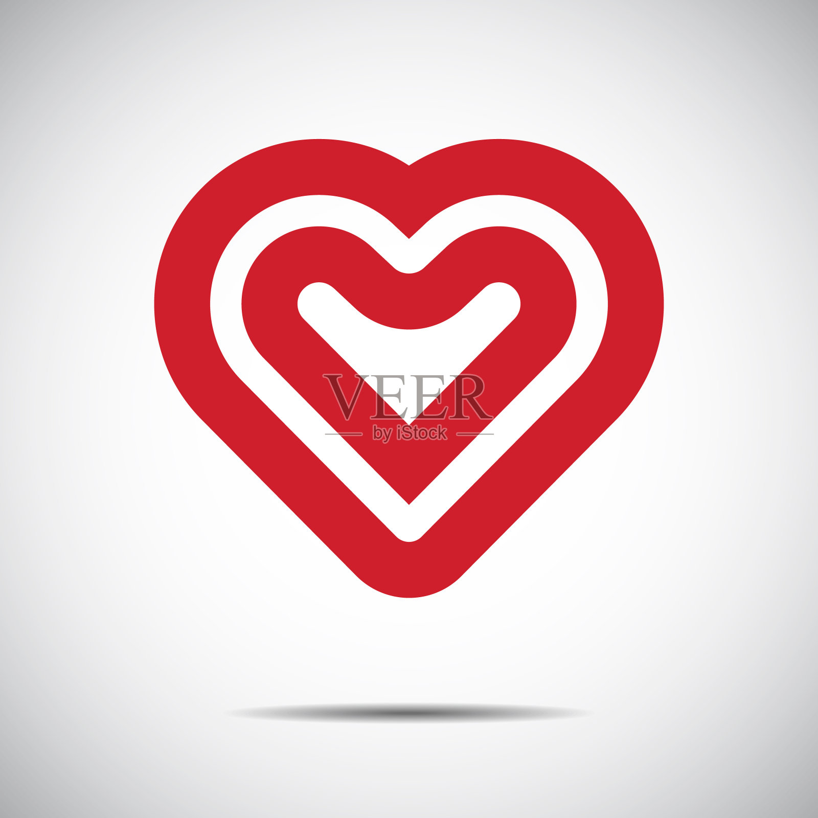 心形红色图标向量，爱的象征情人节插画图片素材