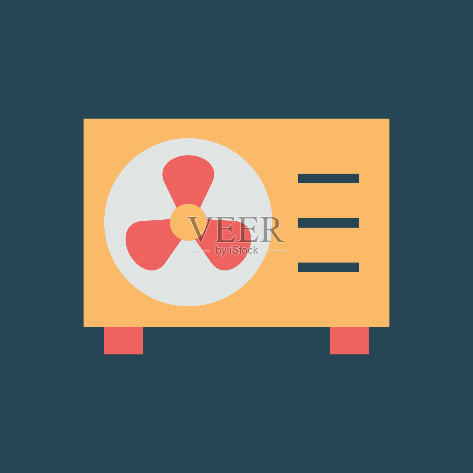 剪影图标街道空调插画图片素材