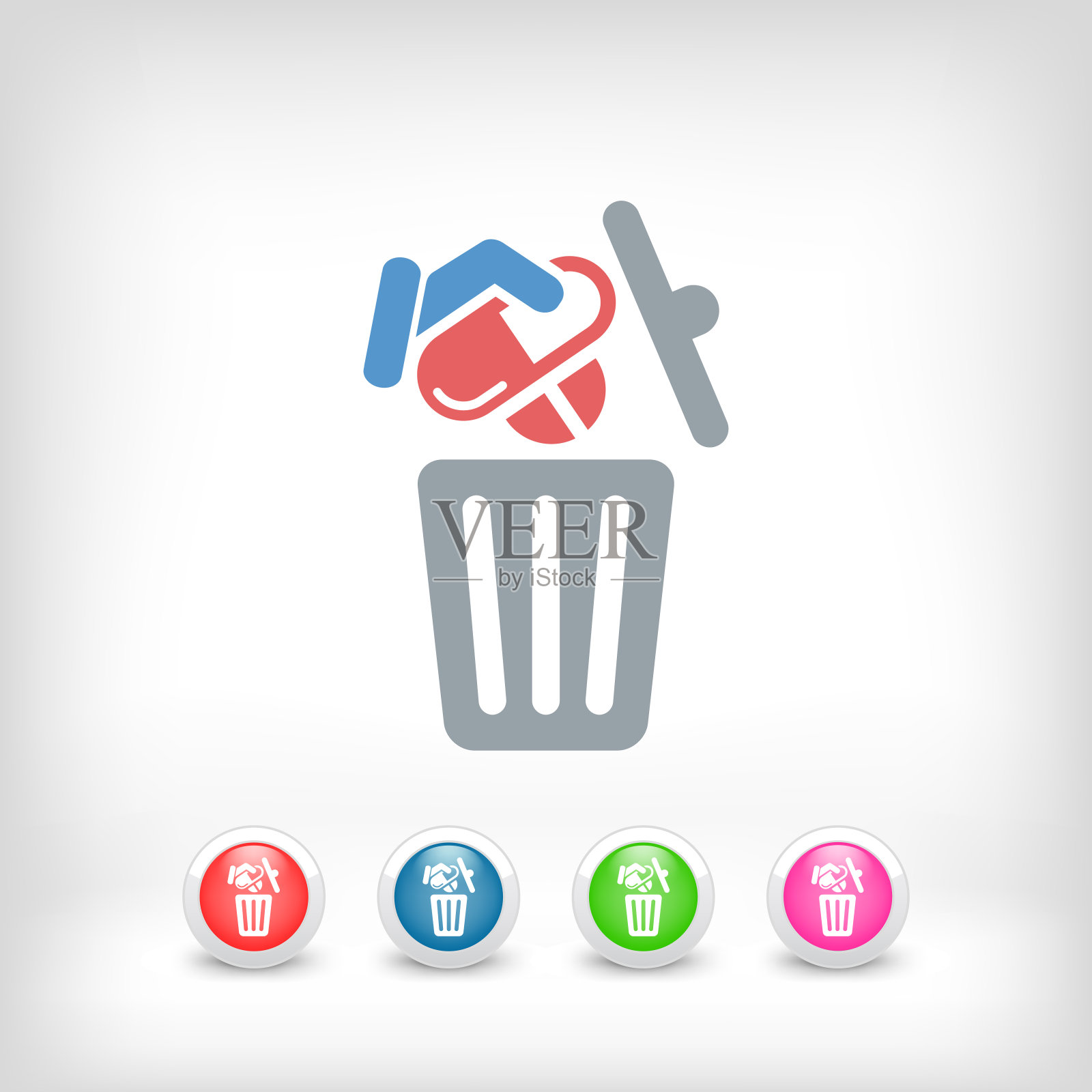 医疗垃圾桶图标素材