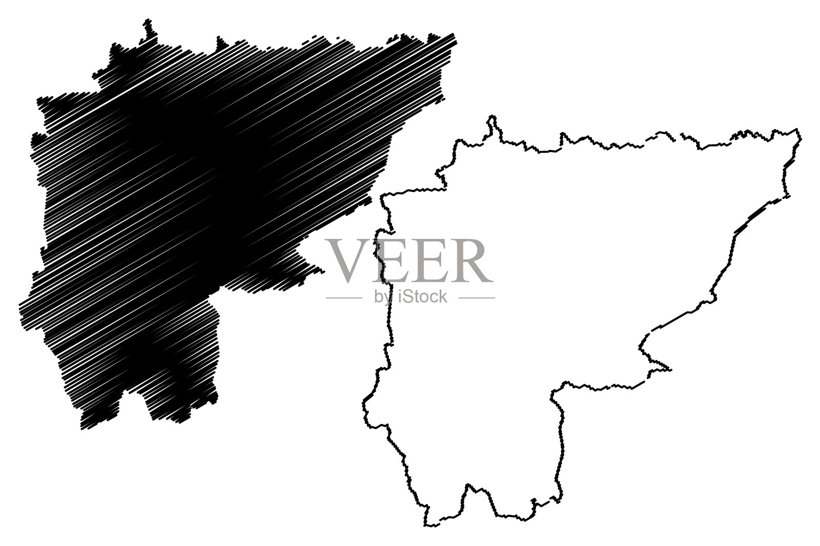 撒园省地图矢量插画图片素材