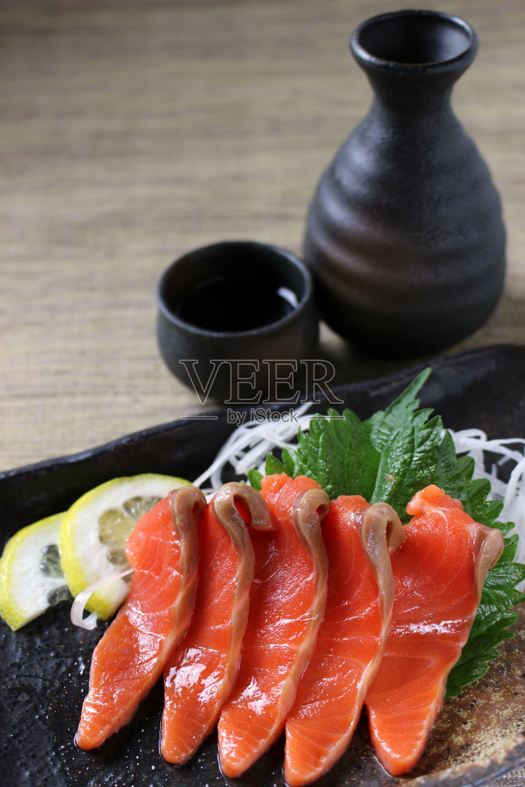 三文鱼刺身照片摄影图片