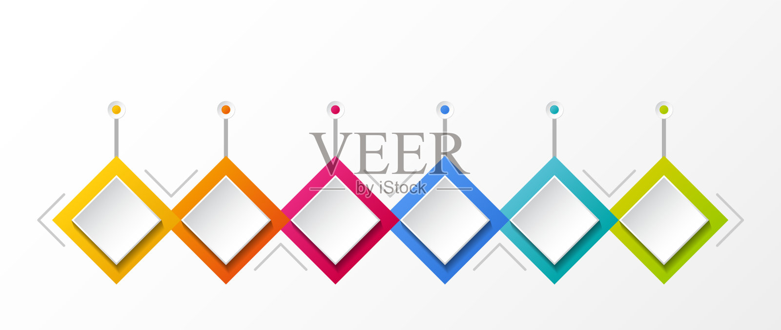 菱形图标的空信息图概念。向量。图标素材