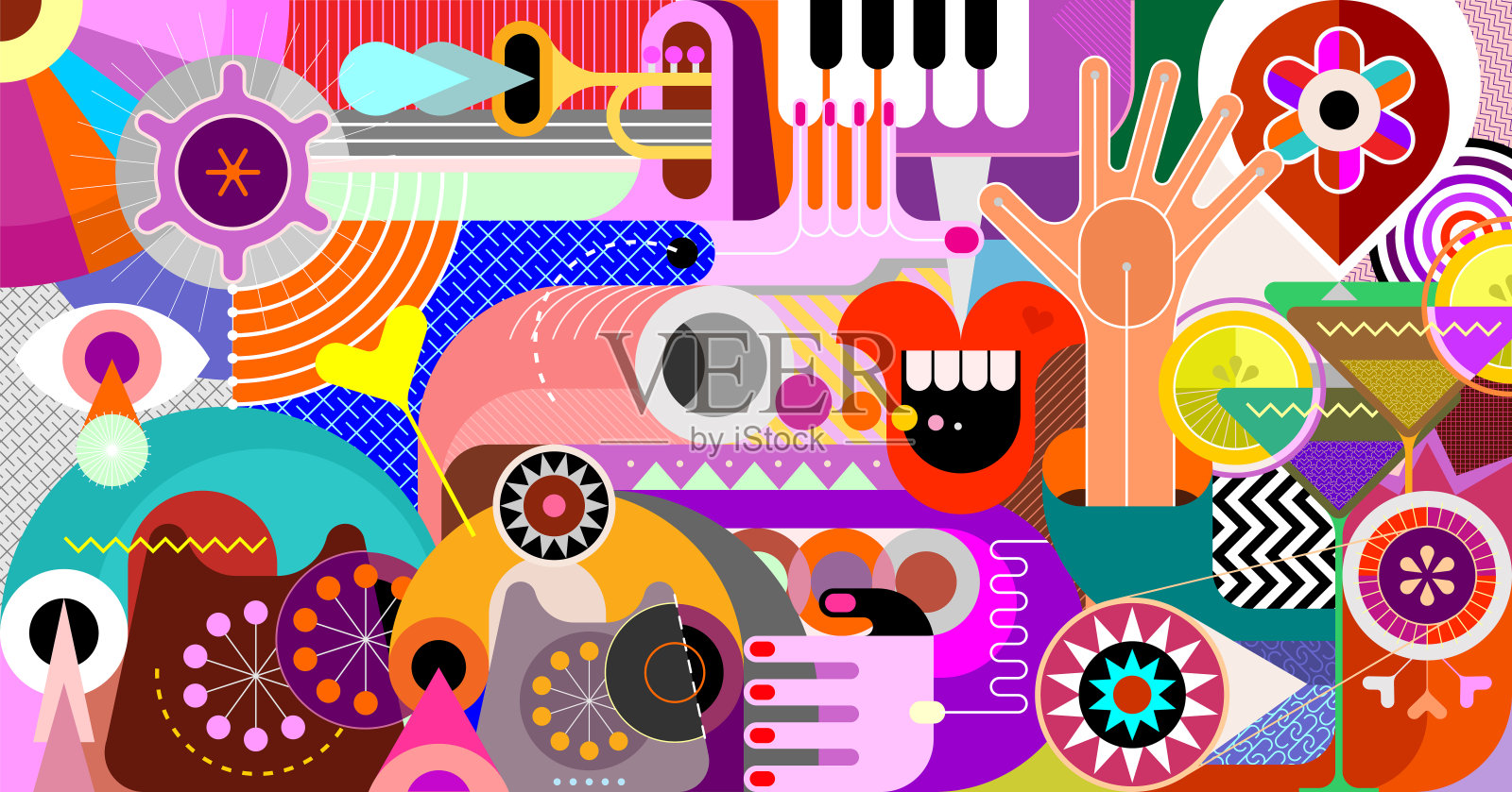 抽象艺术矢量背景插画图片素材