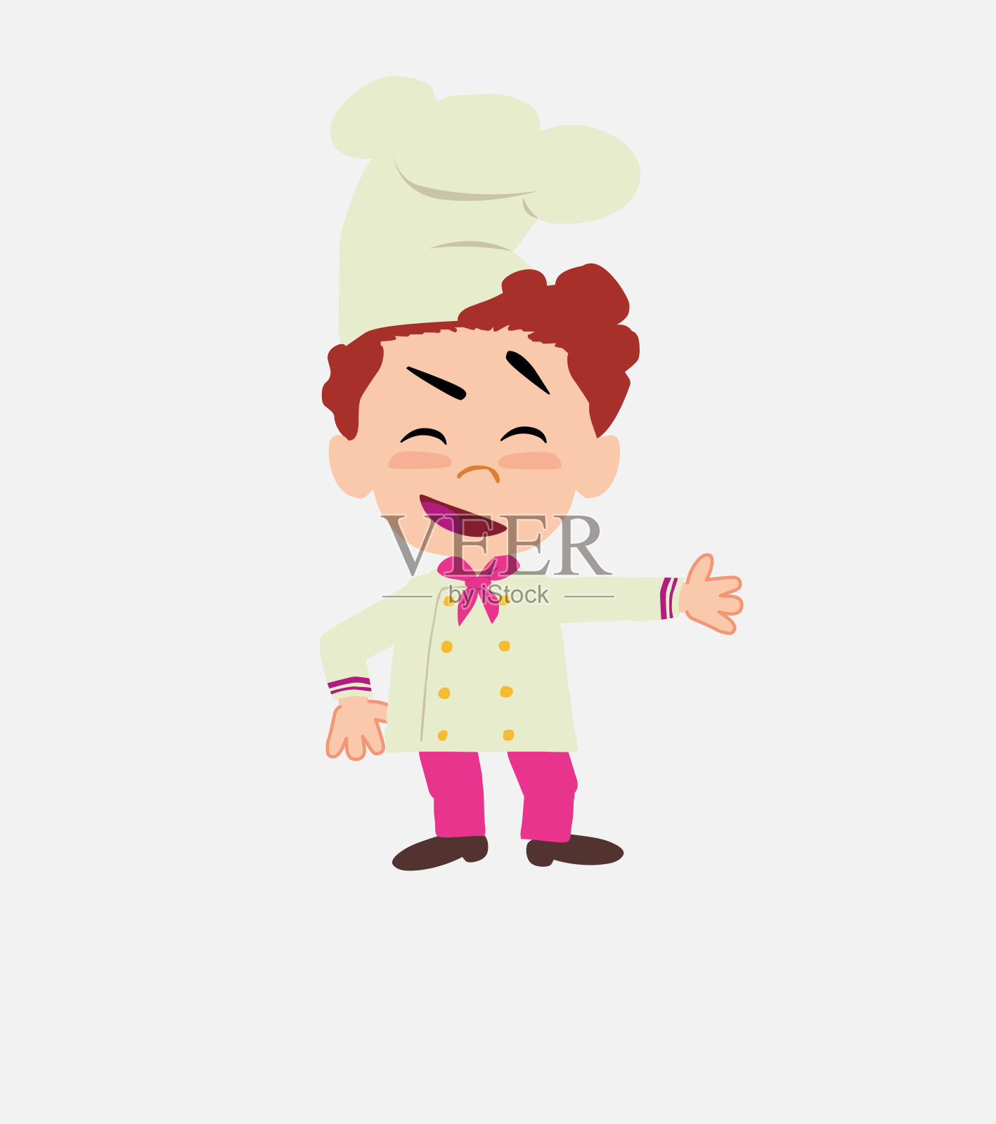 厨师表现出乐观和积极的态度。插画图片素材