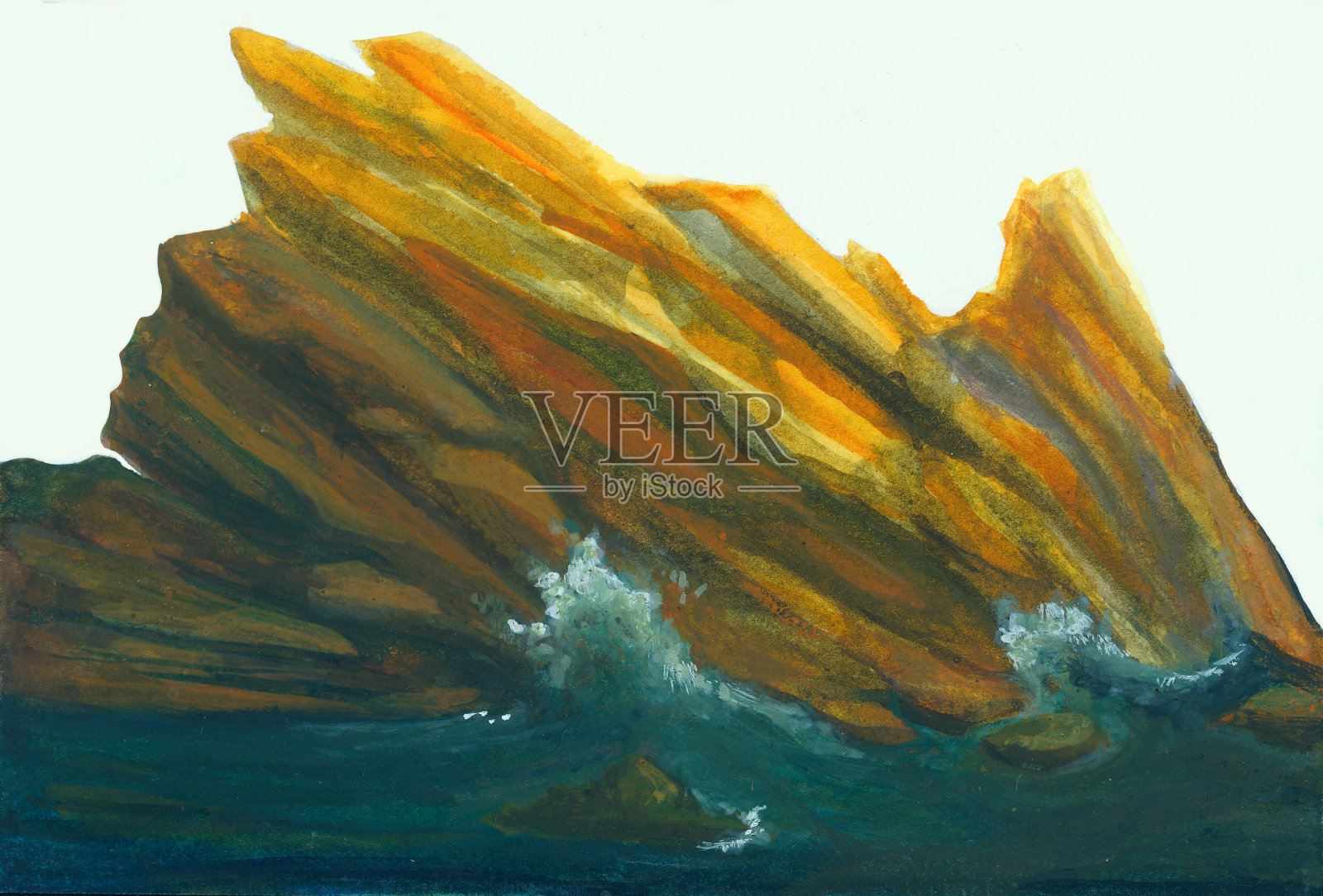 西班牙的海边插画图片素材