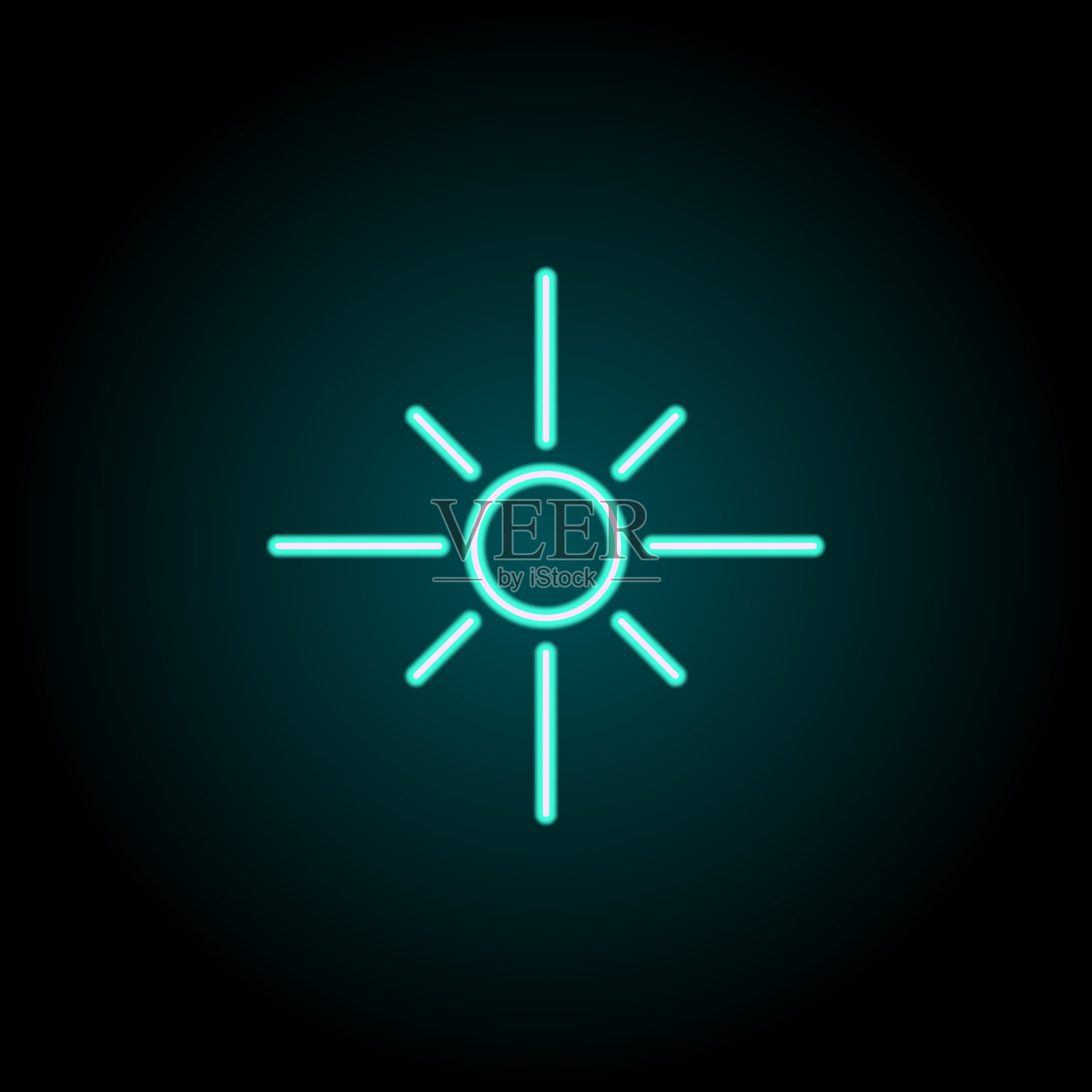 亮度信号图标。霓虹灯风格图标的图像元素。简单的图标为网站，网页设计，移动应用程序，信息图形插画图片素材