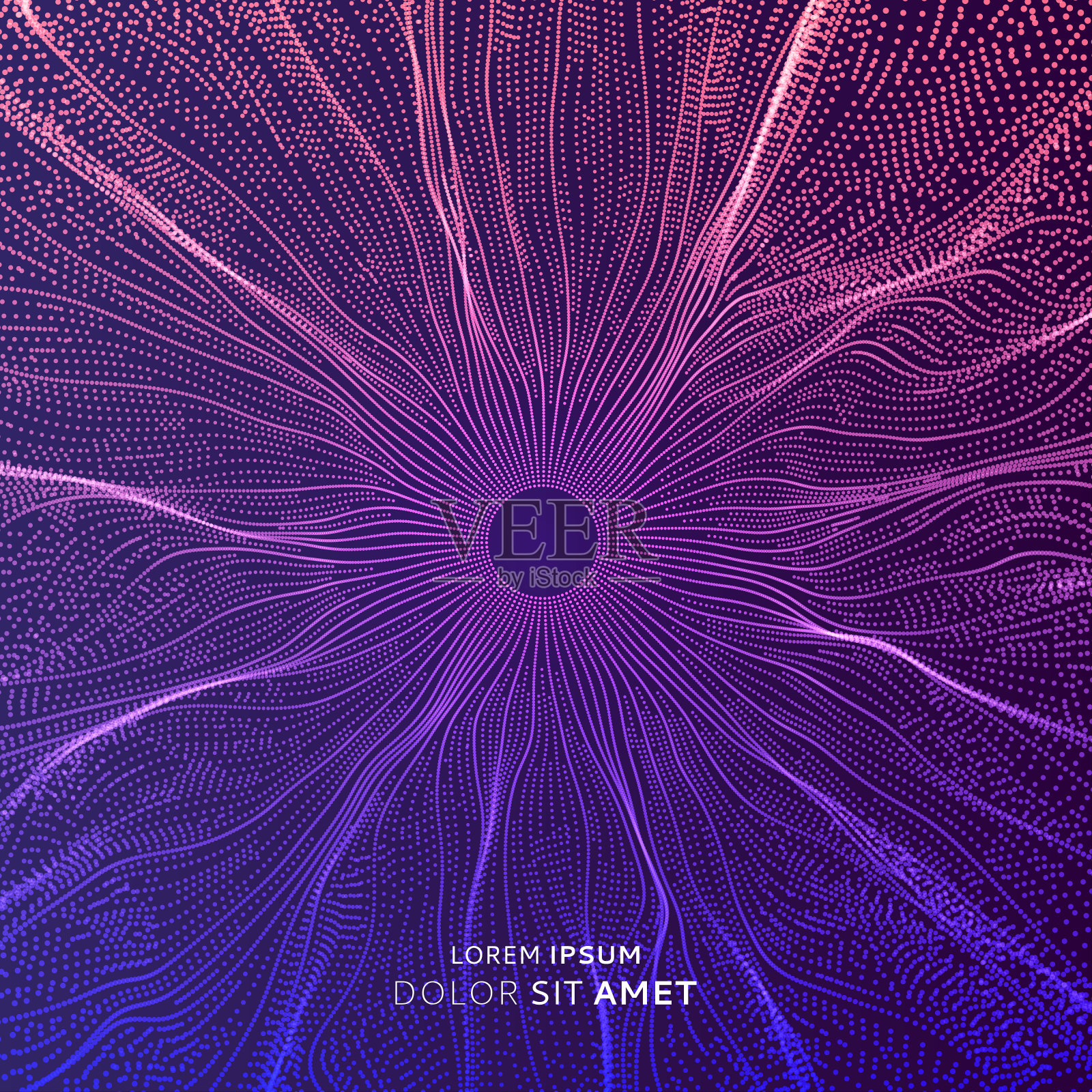 抽象的科学或技术背景。平面设计。网络插图与粒子。3 d网格表面。插画图片素材