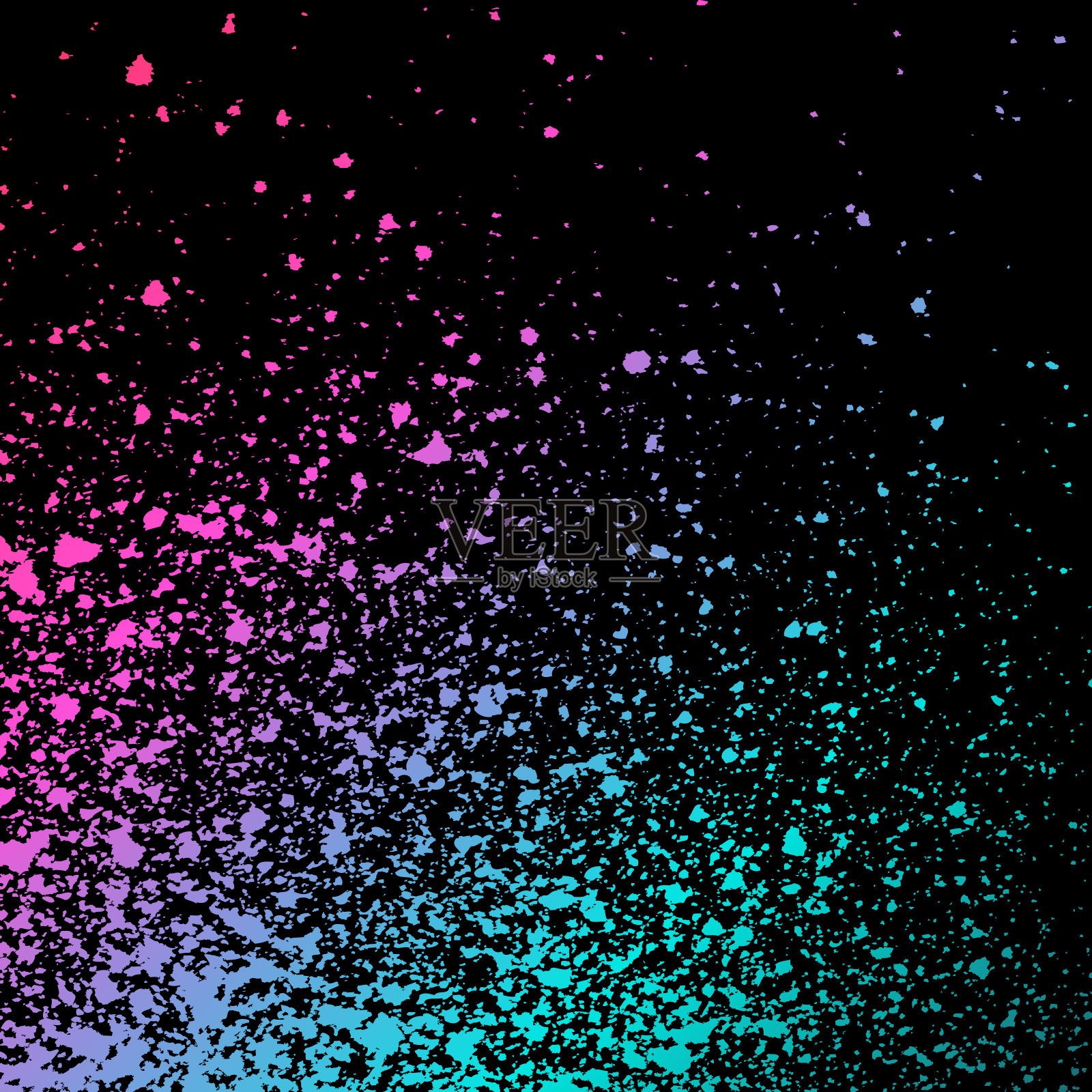 霓虹爆炸喷绘艺术模板设计。彩色油墨纹理飞溅在黑色背景向量上。新潮创意抽象设计的报告目录小册子传单海报横幅插画图片素材