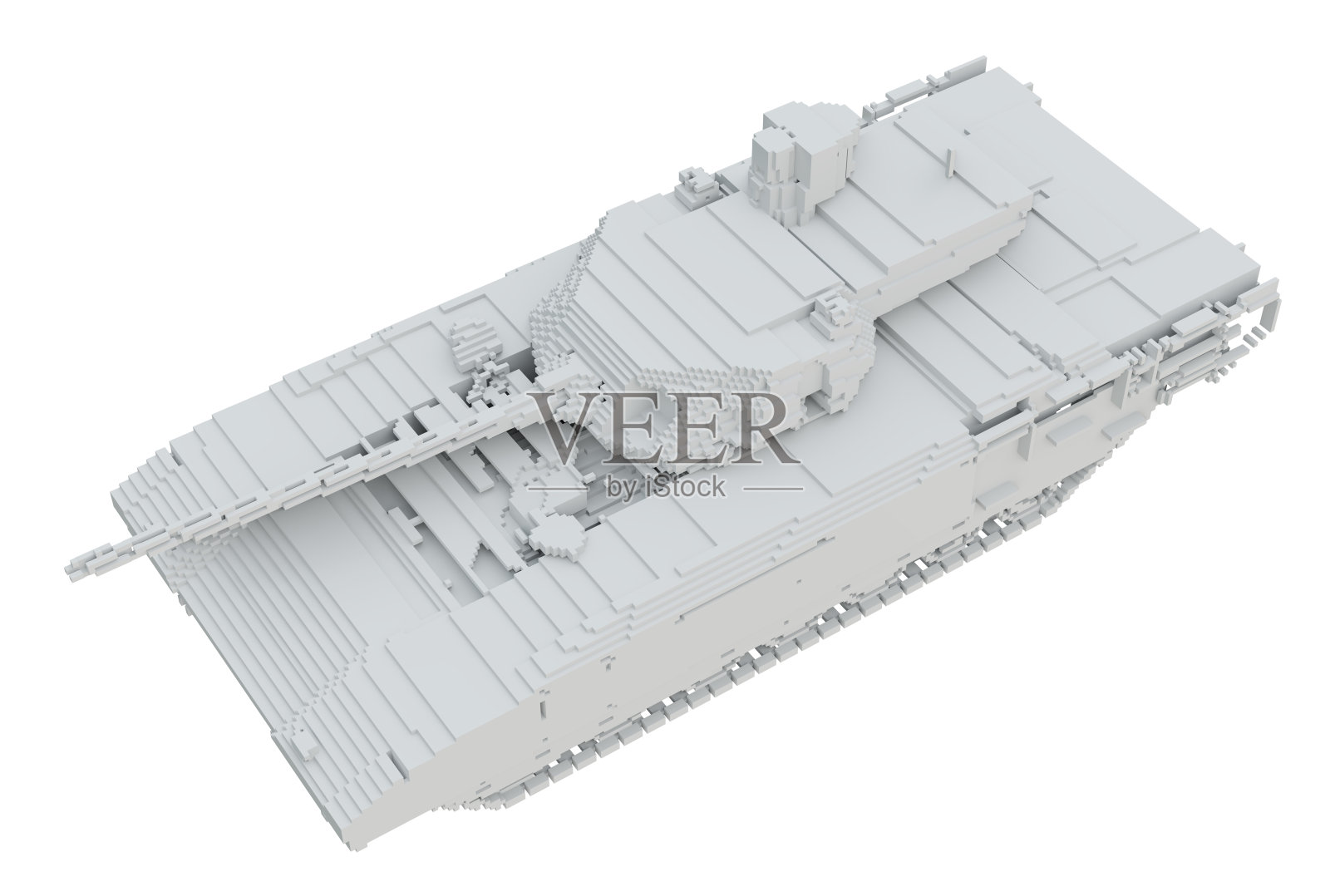 3d打印坦克孤立的白色背景照片摄影图片