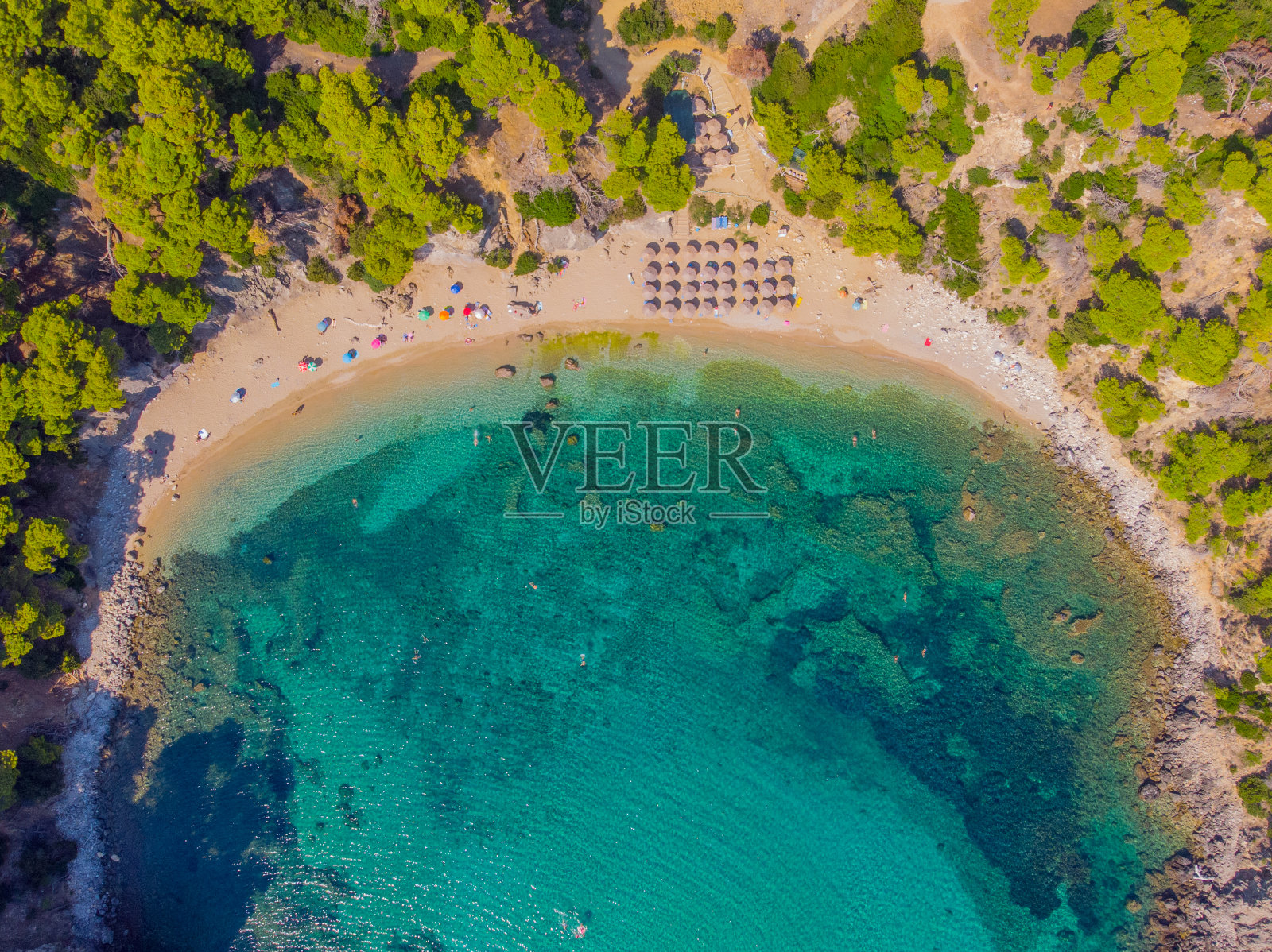 希腊普雷韦扎的阿隆纳基海滩照片摄影图片