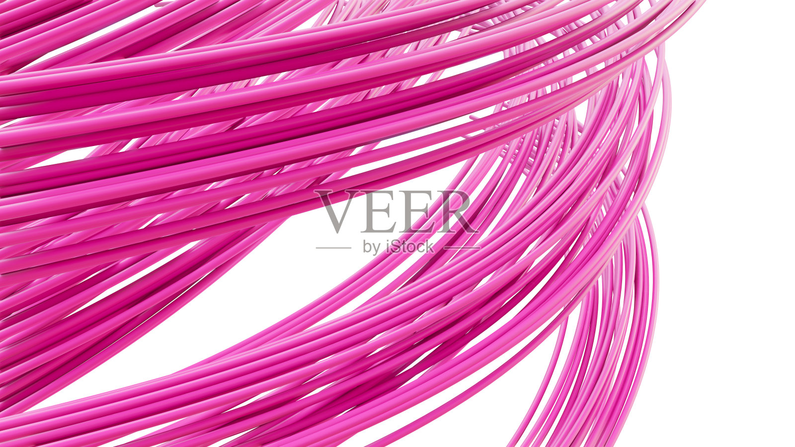 抽象的粉色平滑的线条在白色的背景上照片摄影图片