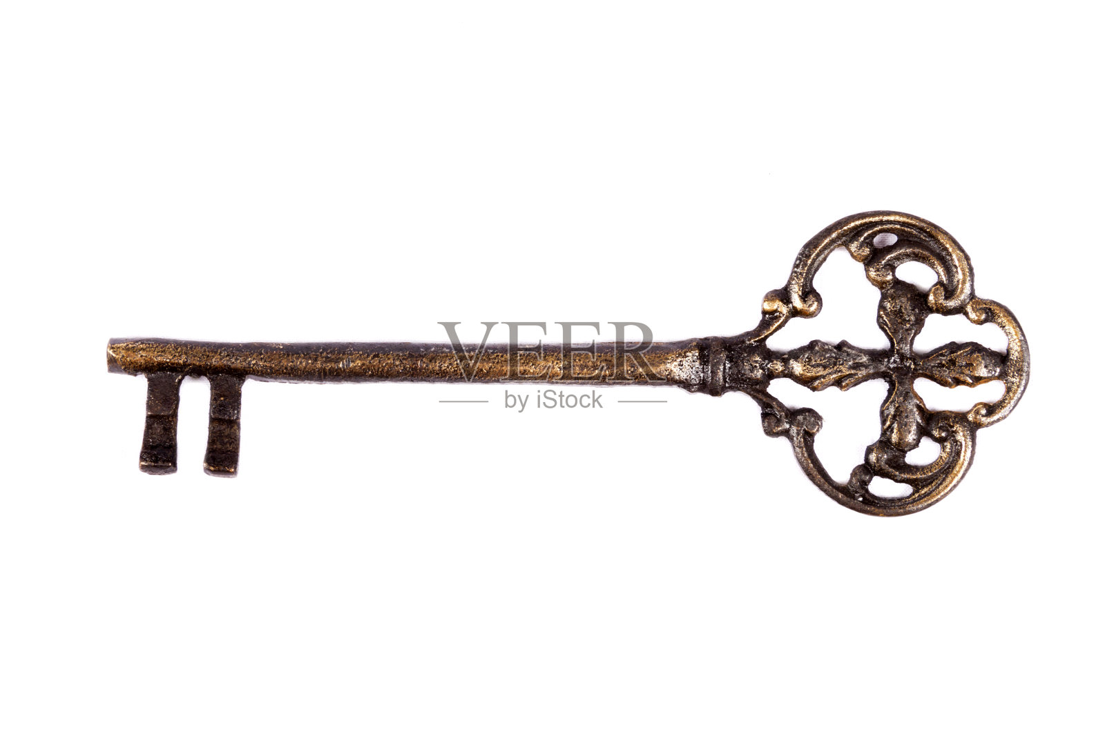 古董钥匙孤立在白色背景-照片照片摄影图片