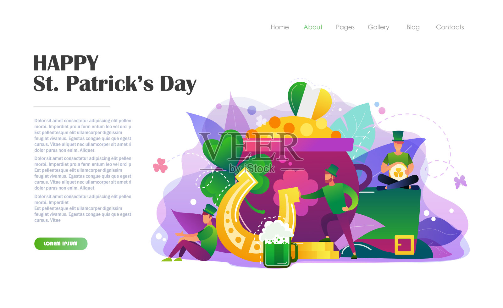 圣帕特里克节派对传单插画图片素材