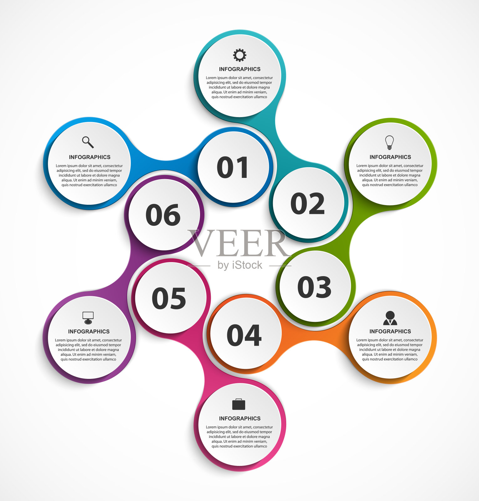 抽象的信息图形式的代谢。设计元素。插画图片素材