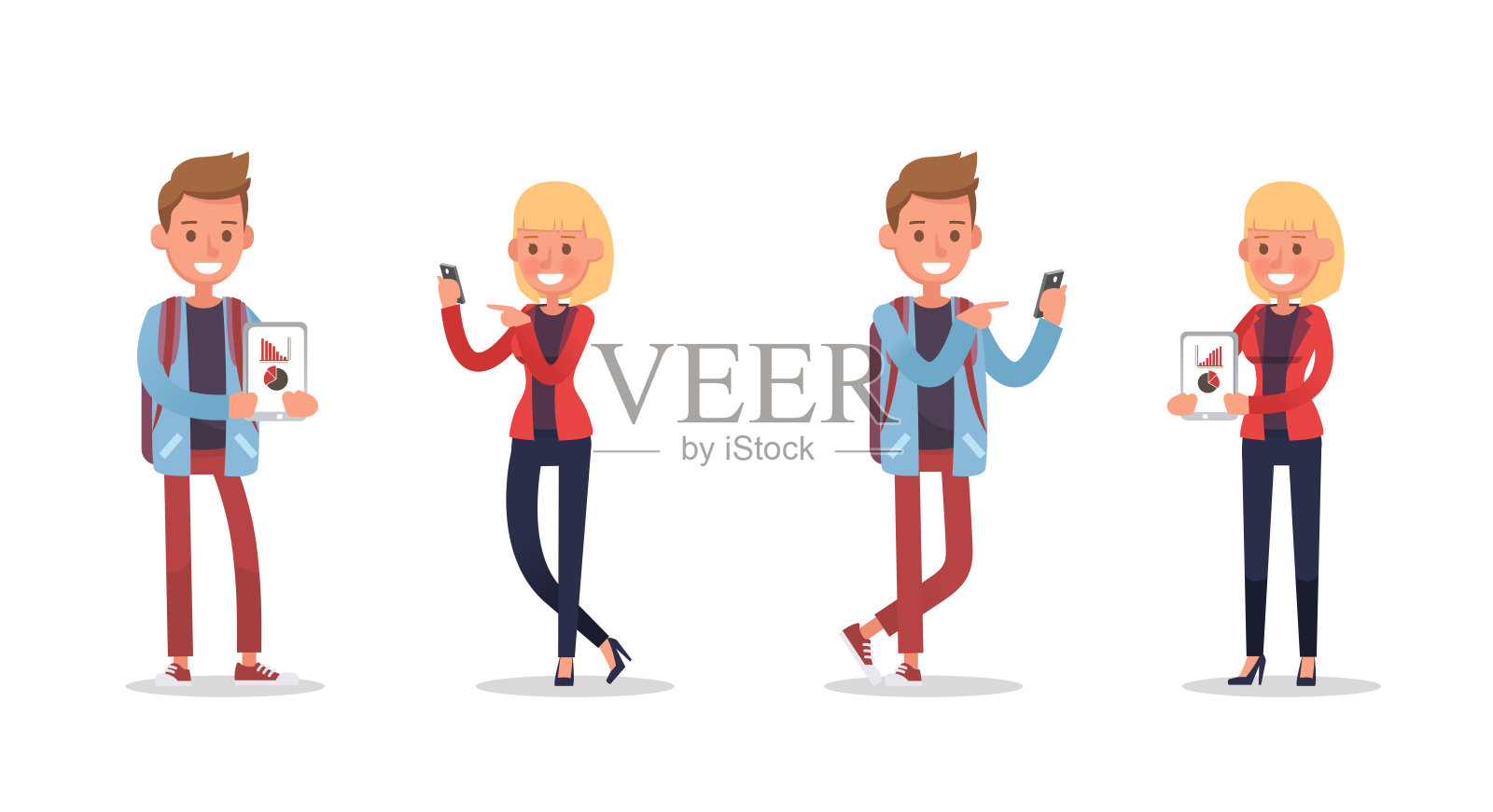 办公室人的工作和动作人物矢量设计插画图片素材