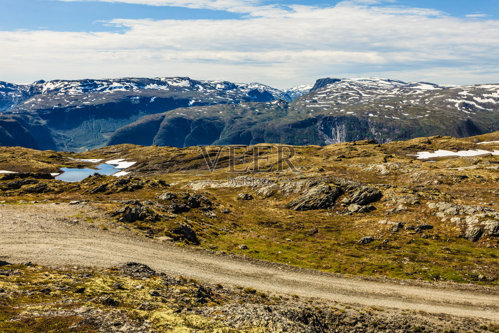 山的风景。挪威风景路线Aurlandsfjellet照片摄影图片