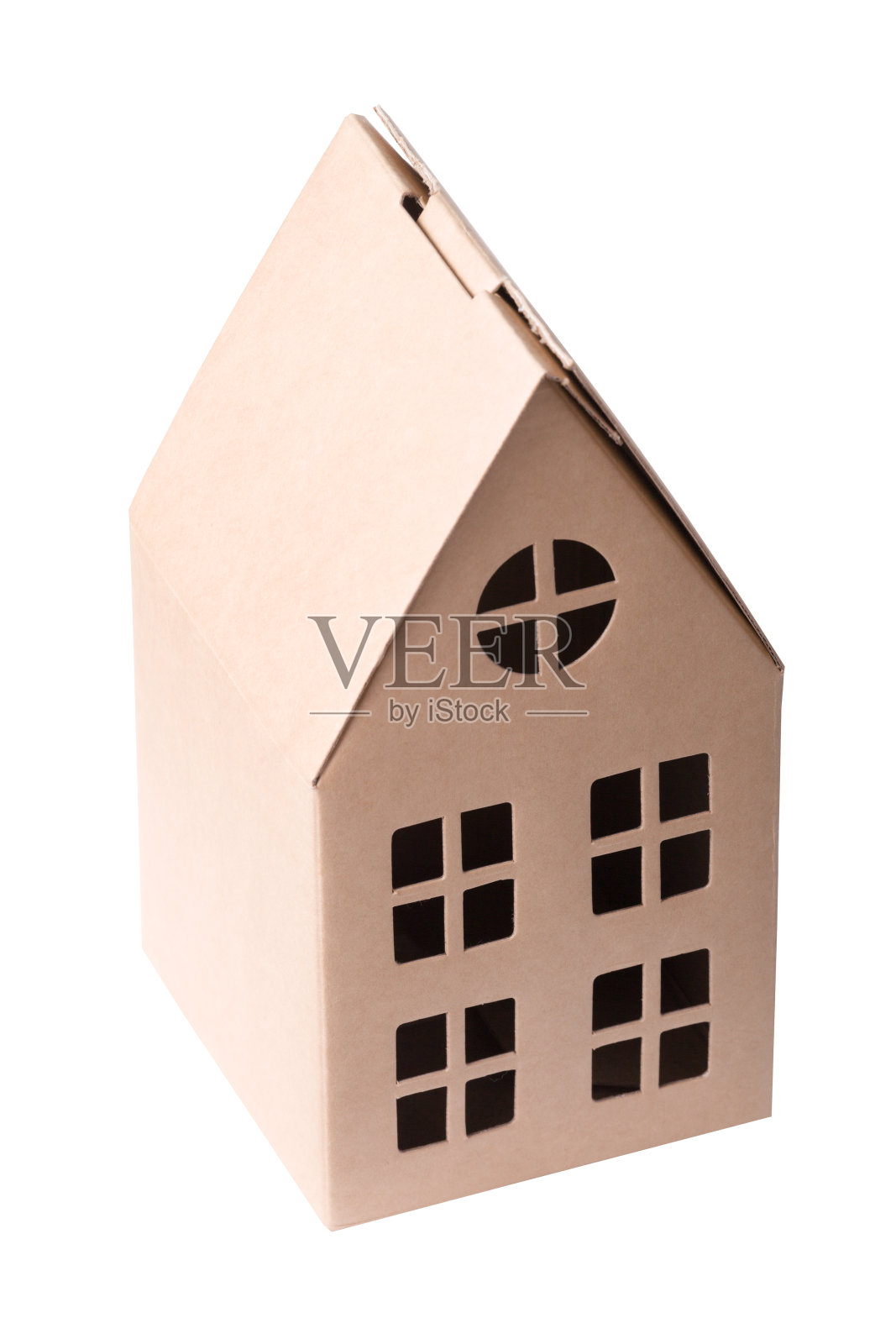 美丽的纸房子孤立在白色的背景照片摄影图片