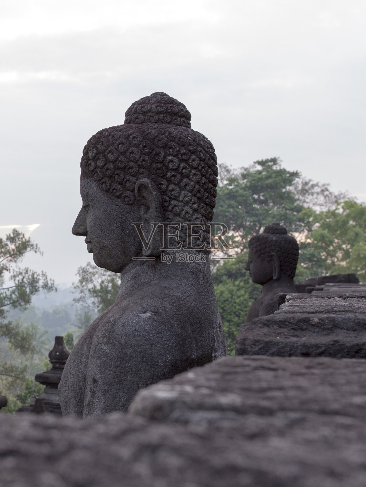 爪哇婆罗浮屠寺庙的细节照片摄影图片