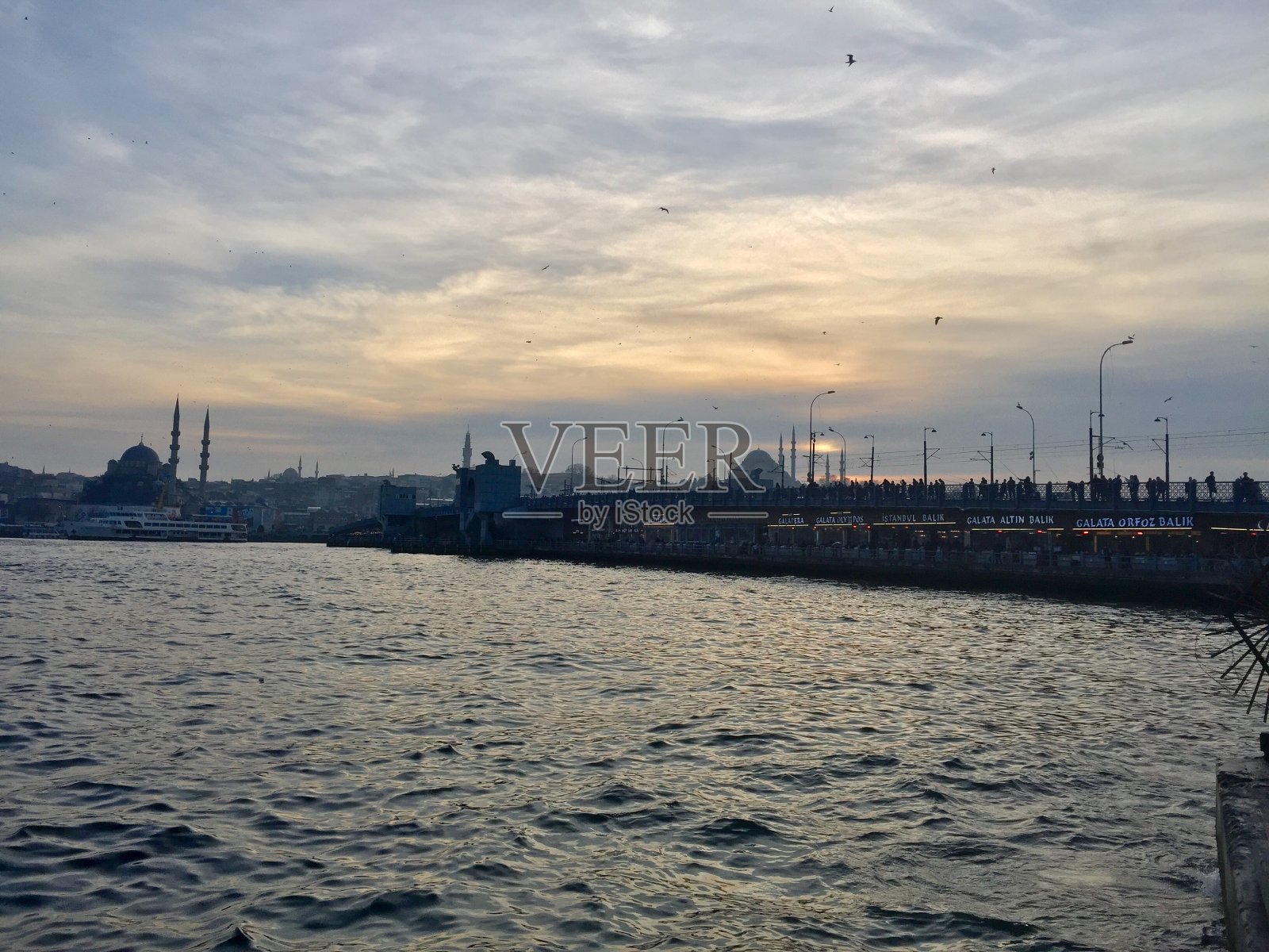 İstanbul博斯普鲁斯日落照片摄影图片