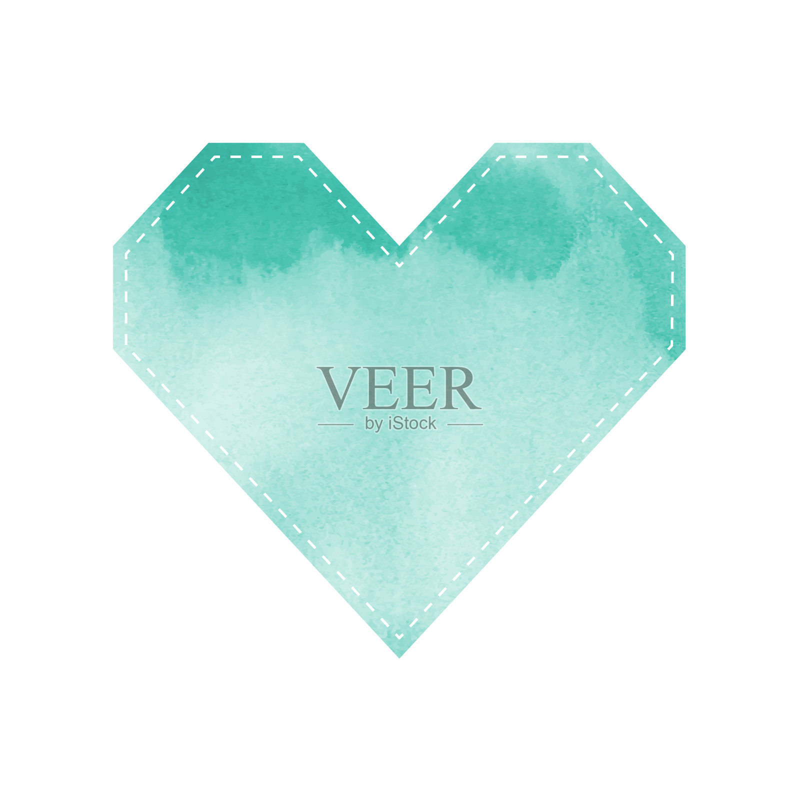 白色背景上的绿色心形图案插画图片素材