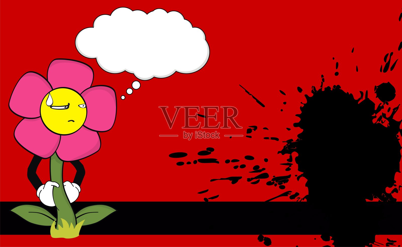 有趣的小花卡通表达背景4插画图片素材