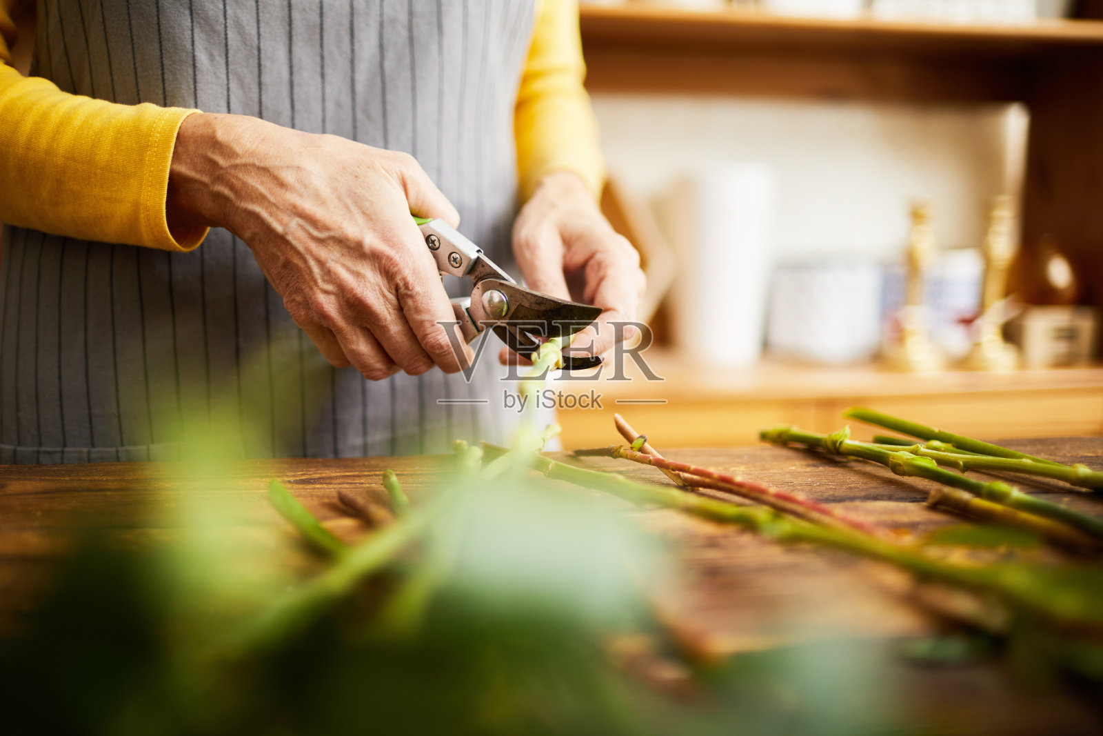 花店插枝靠近照片摄影图片