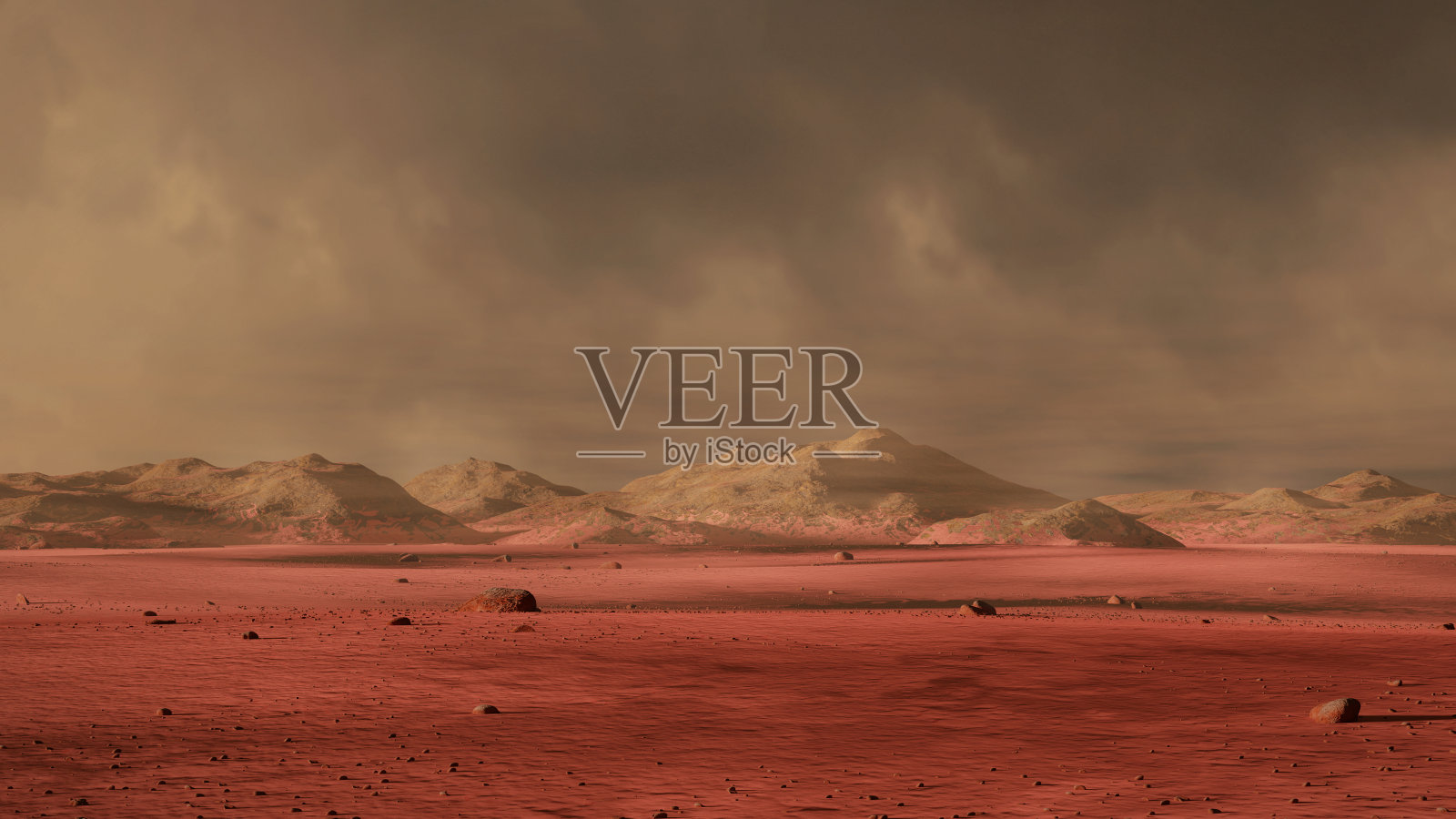 火星上的景观，红色星球上的沙尘暴照片摄影图片