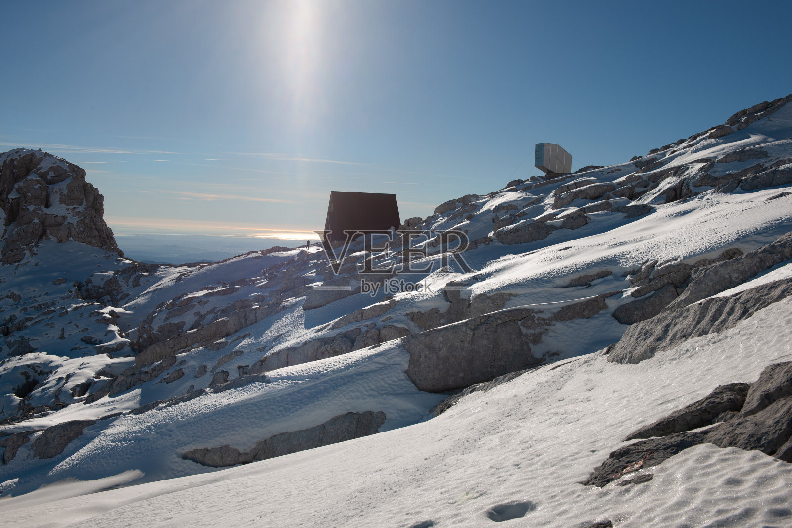 日落的朱利安雪山，特里格拉夫国家公园，卡宁，Primorska，斯洛文尼亚，欧洲照片摄影图片