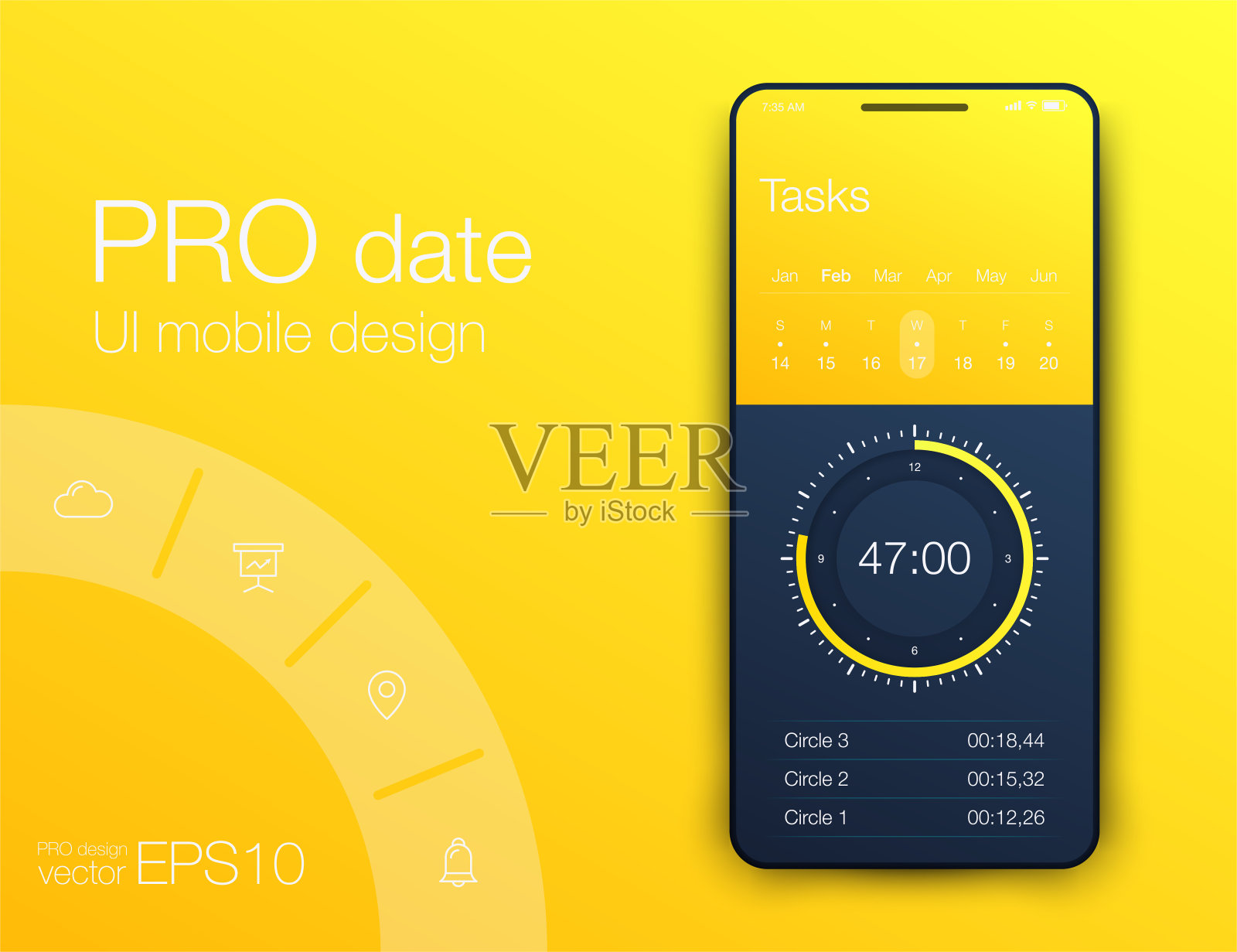 手机应用程序的分析。股票向量插画图片素材