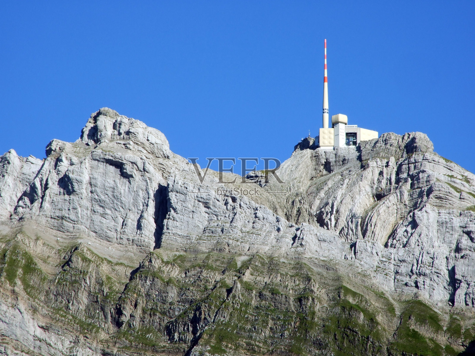 阿尔普斯坦山脉桑蒂斯峰的景色照片摄影图片