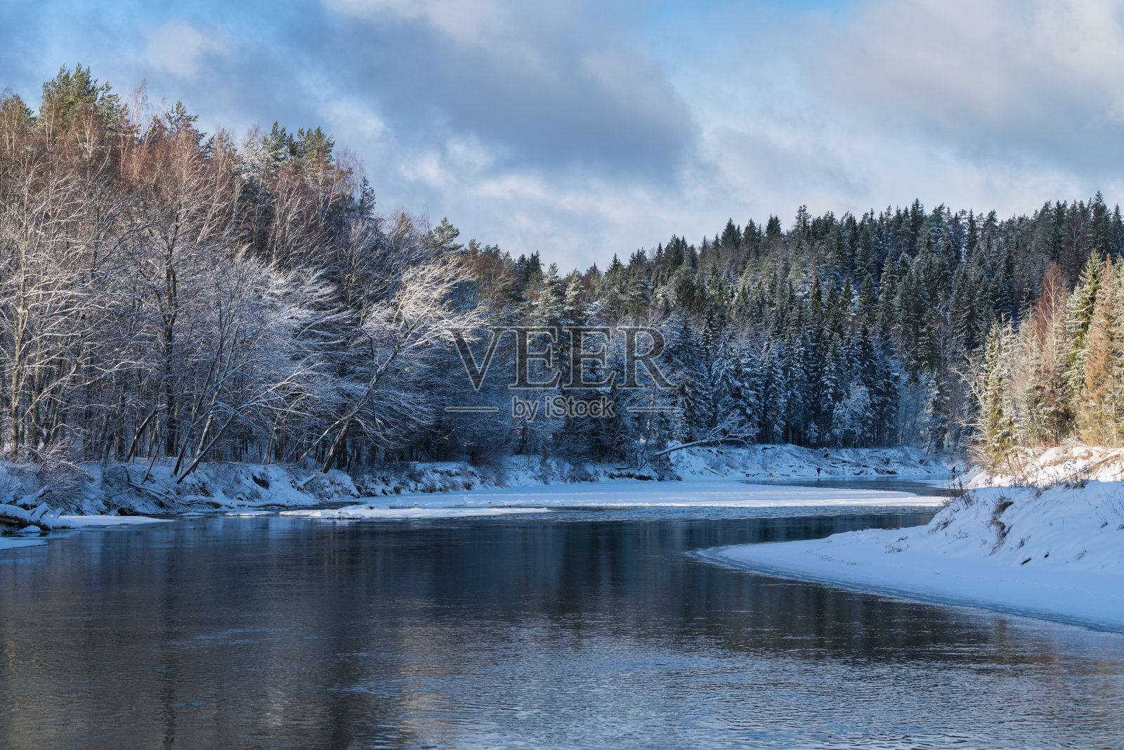 拉脱维亚利加特纳附近的高加河照片摄影图片