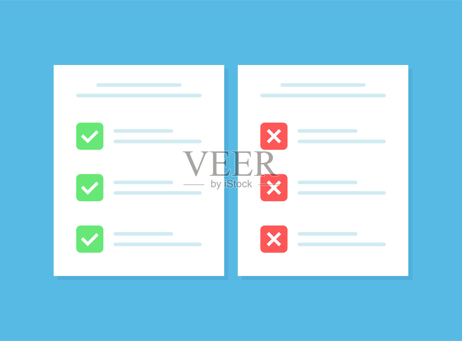 调查表图标，平式好成绩纸用笔，测验表构思，面谈评估，通过问卷，孤立上彩色背景图像。矢量插图。插画图片素材