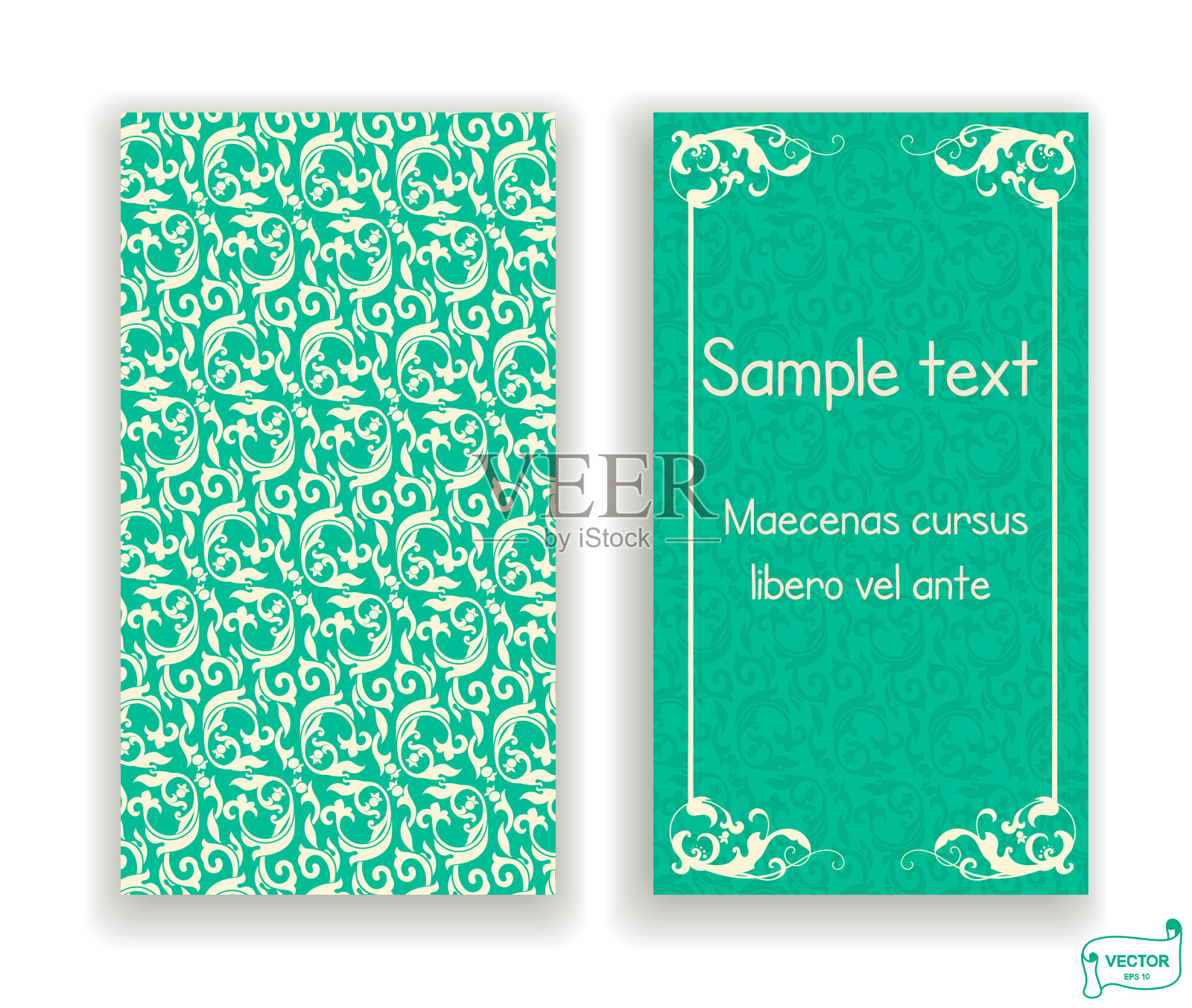 访问和商务名片套卷轴。插画图片素材