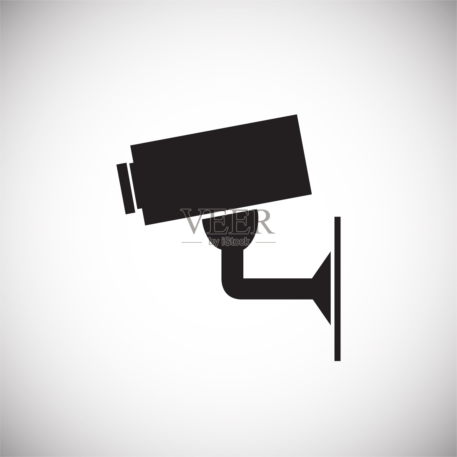 闭路电视摄像头白色背景为平面和网页设计，现代简单的矢量标志。网络的概念。时髦的符号为网站设计网页按钮或移动应用程序。设计元素图片