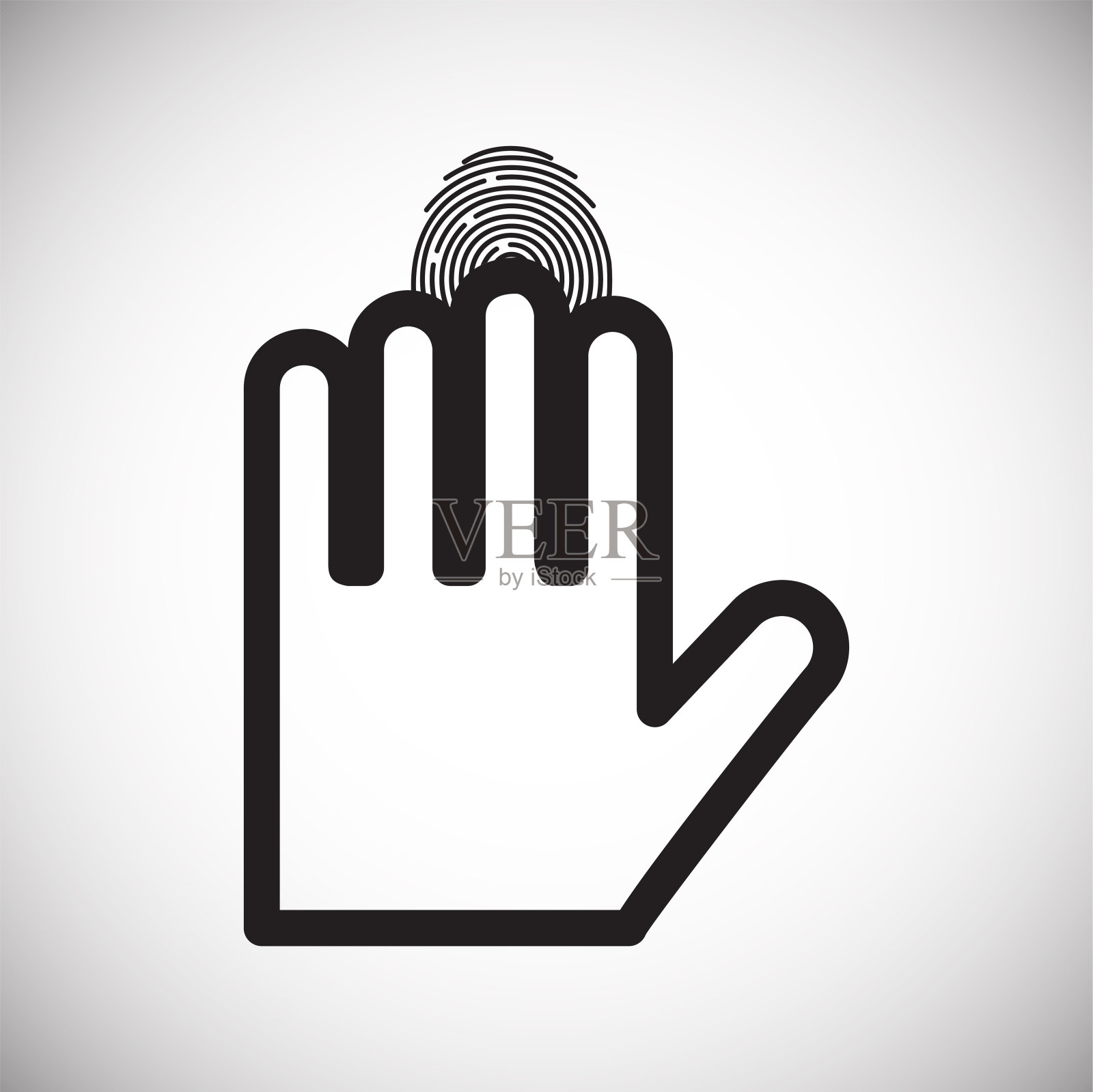 手指id图标在白色背景的图形和网页设计，现代简单的矢量标志。网络的概念。时髦的符号为网站设计网页按钮或移动应用程序。插画图片素材