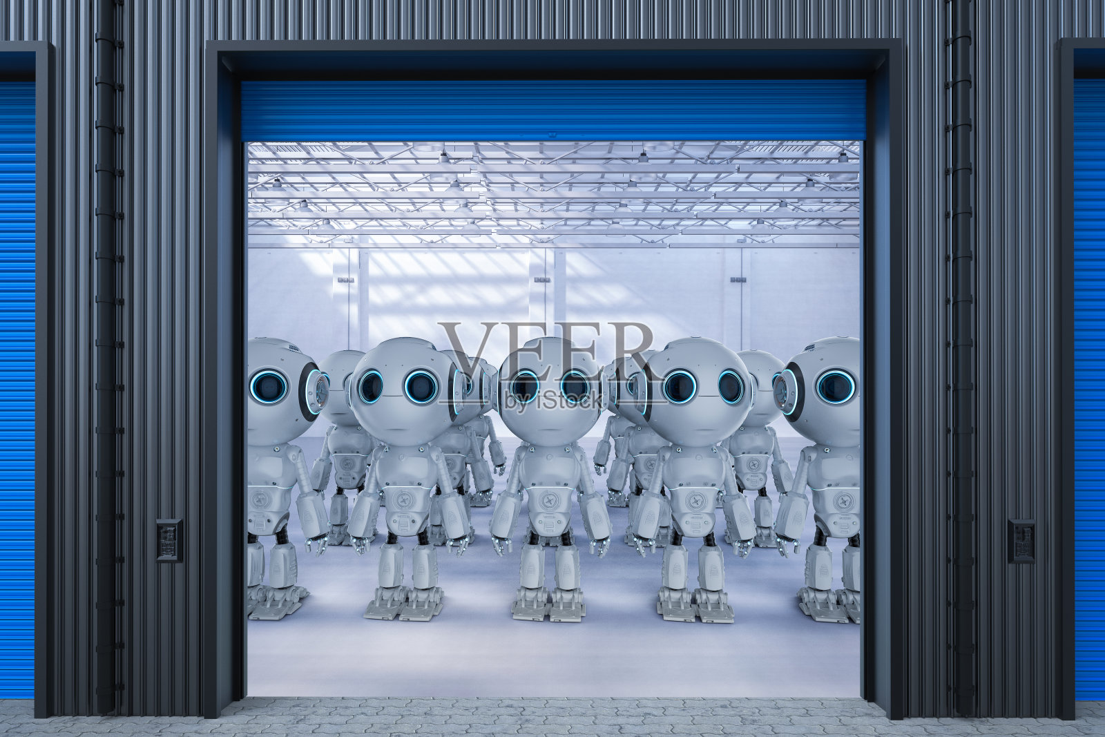 机器人在工厂照片摄影图片