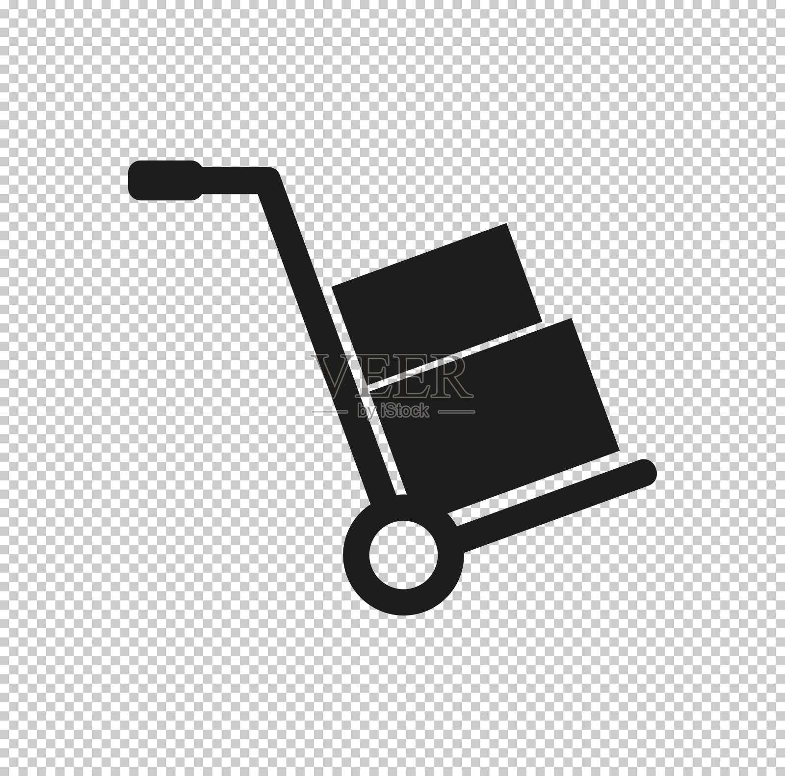 手动卡车-黑色矢量图标图标素材