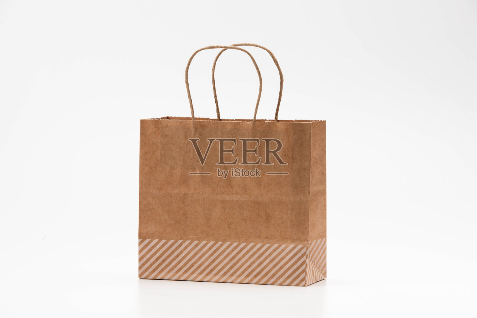 牛皮纸购物袋孤立的白色背景照片摄影图片