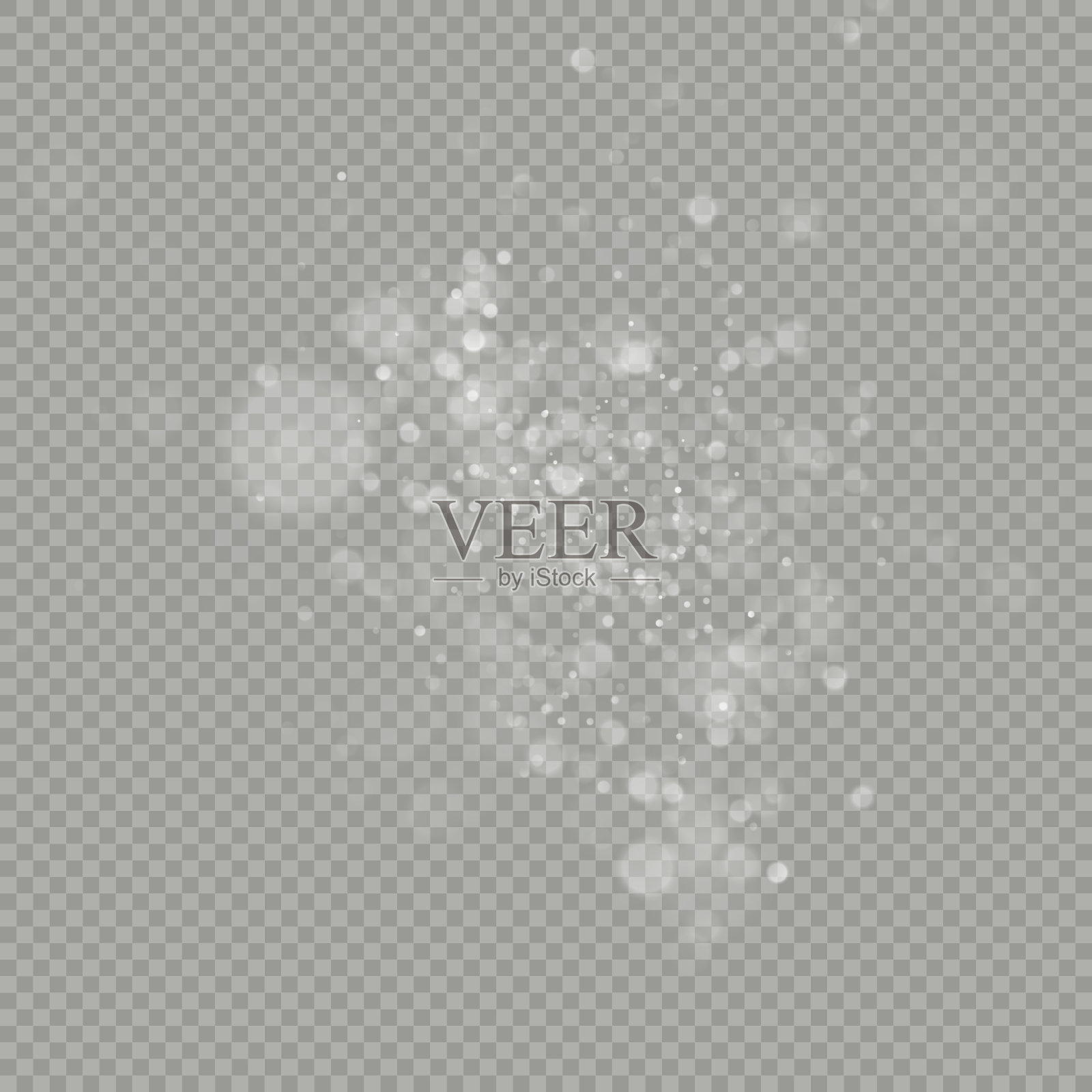 在透明背景上隔离的散焦圆的效果。可以使用中性圣诞闪光元素。每股收益10插画图片素材