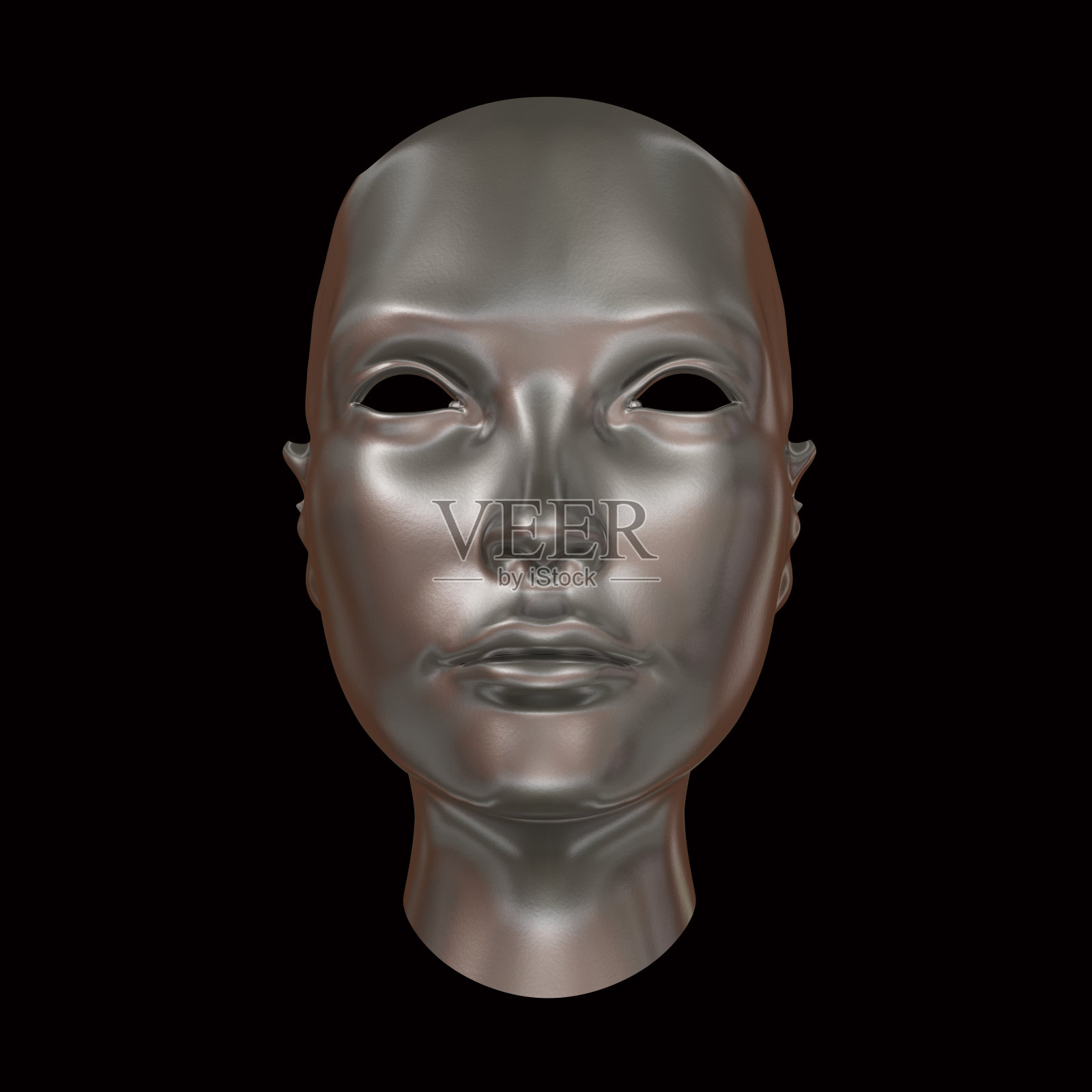 银头，抽象概念孤立在黑色3d渲染照片摄影图片