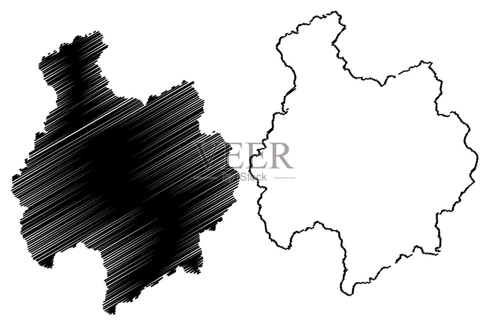 北坎省地图矢量插画图片素材