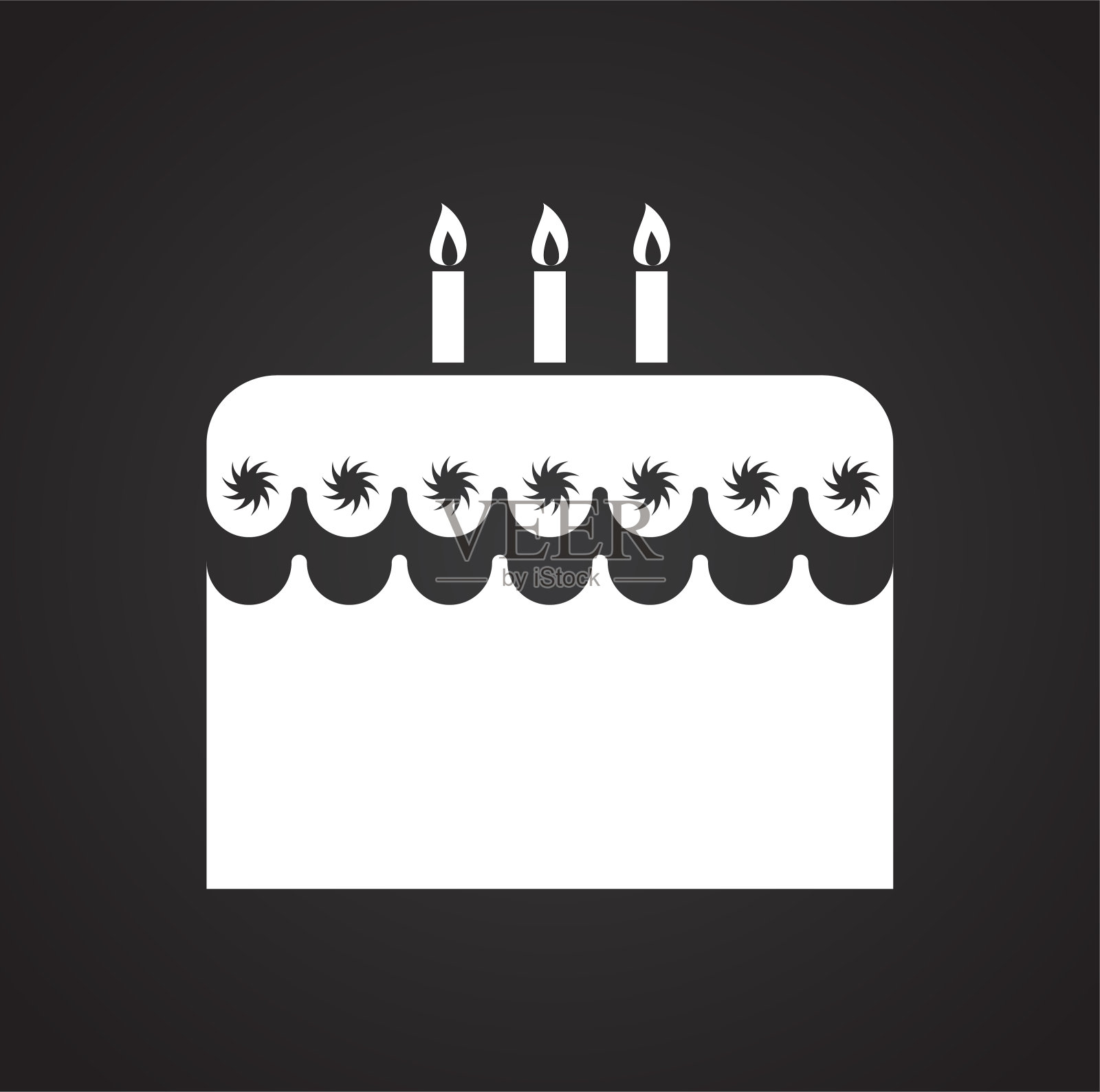 蛋糕图标黑色背景的图形和网页设计，现代简单的矢量标志。网络的概念。时髦的符号为网站设计网页按钮或移动应用程序。插画图片素材