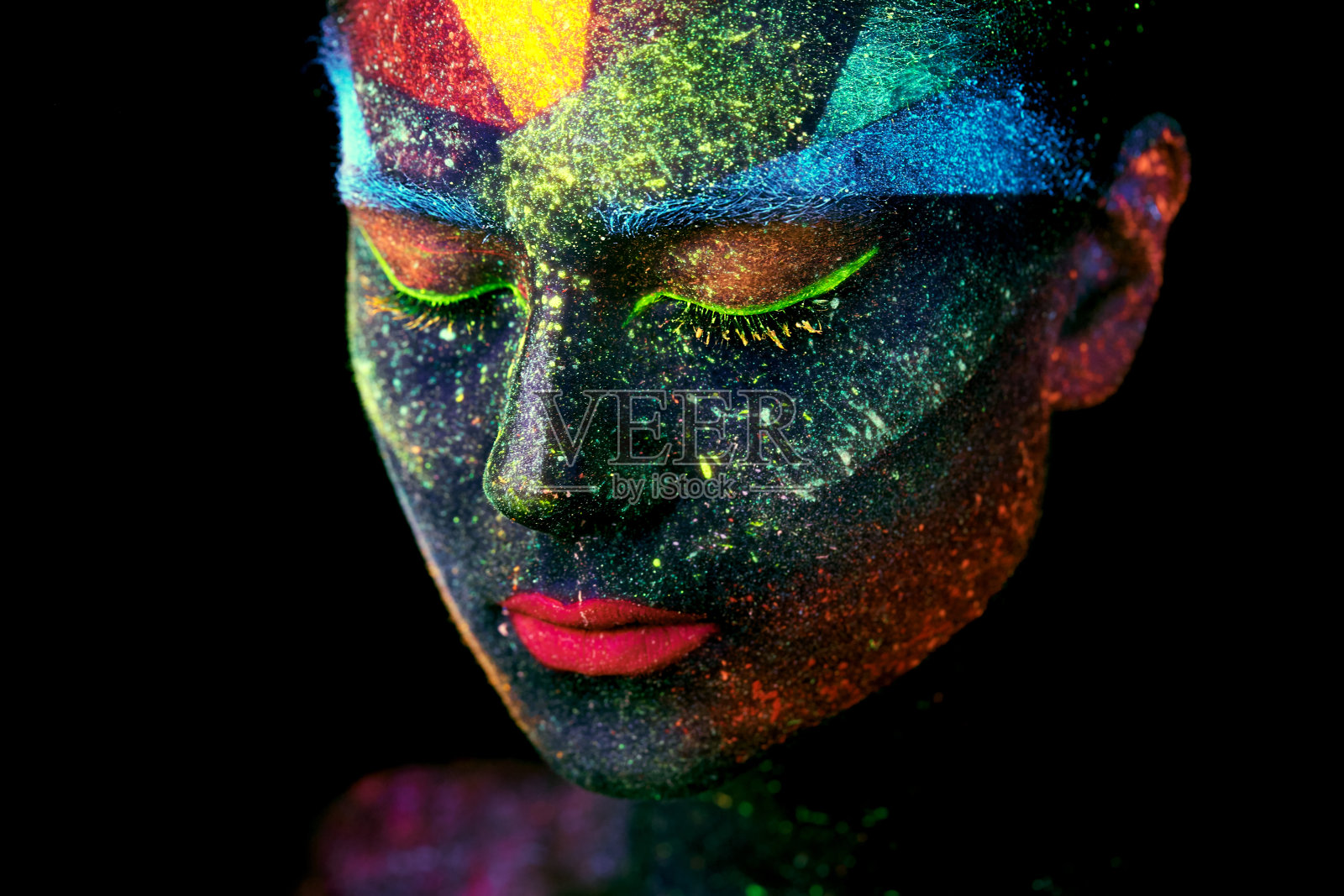 近紫外抽象肖像照片摄影图片