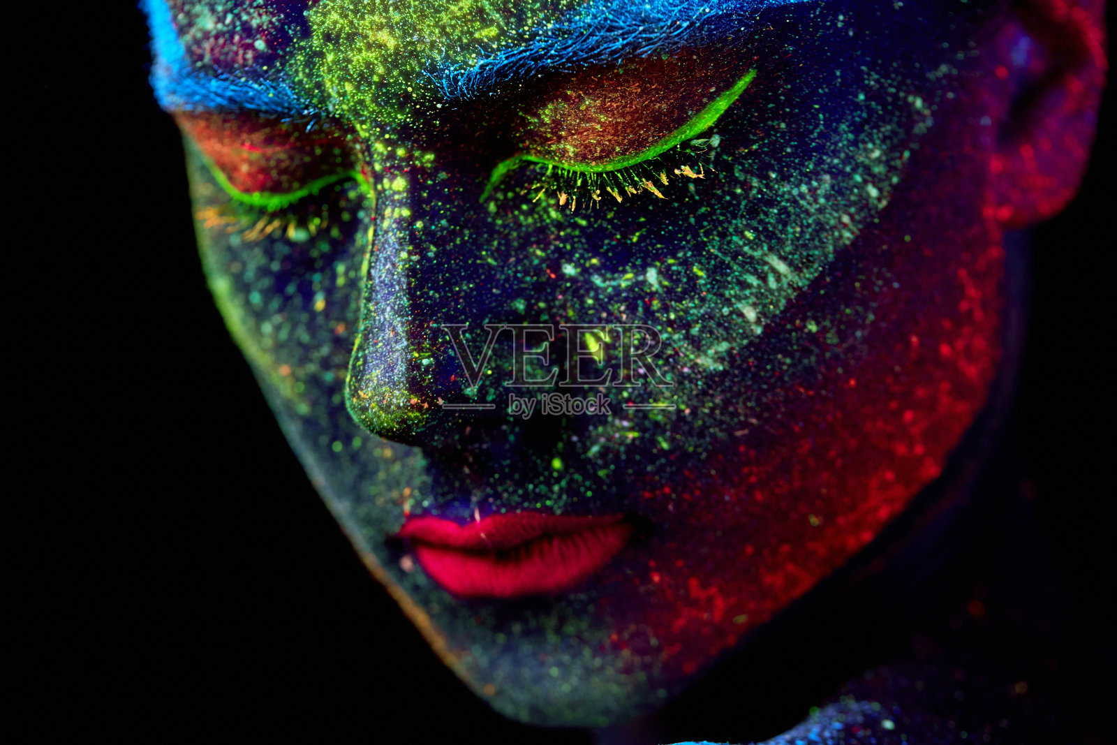 近紫外抽象肖像照片摄影图片