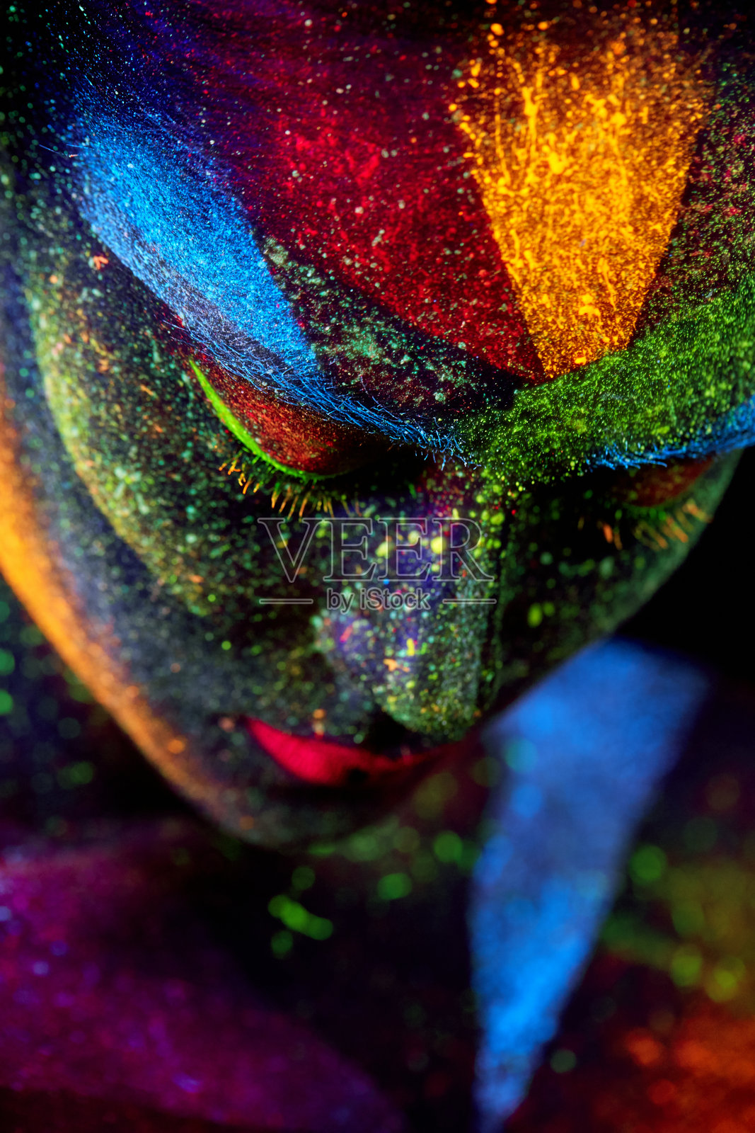 近紫外抽象肖像照片摄影图片