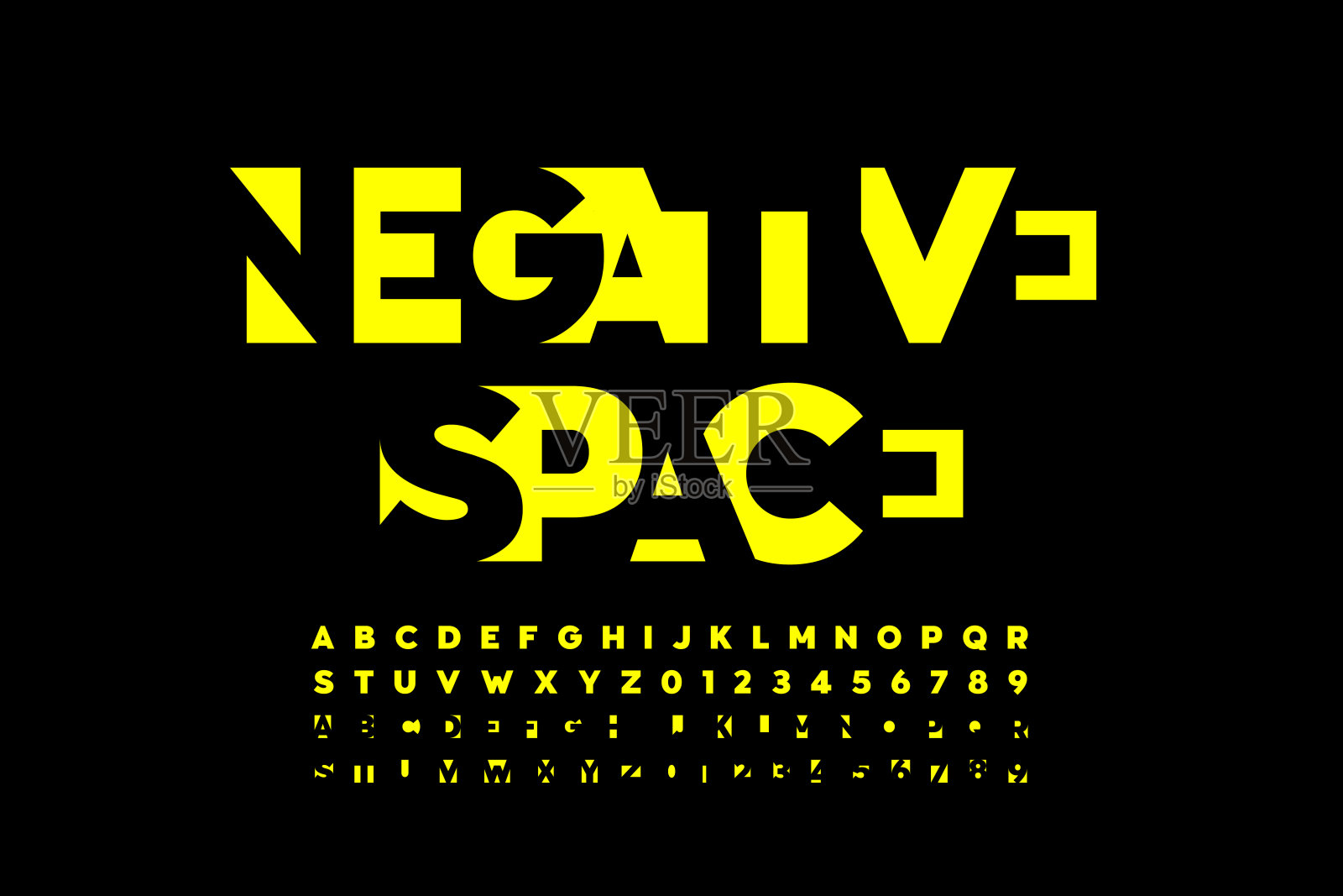 负空间样式字体插画图片素材