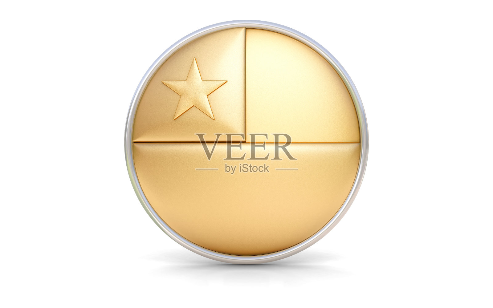 金色的智利国旗照片摄影图片